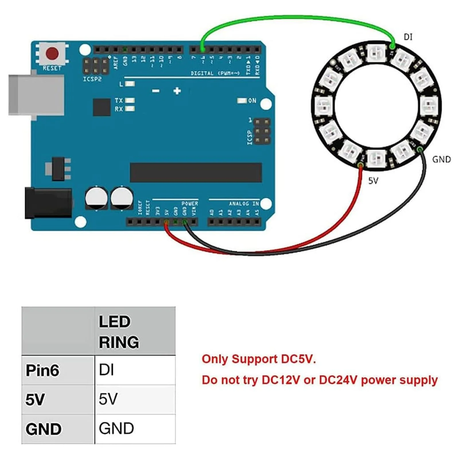 Sparkleiot WS2812B Pixel Ring 35 LEDs 5050 RGB - Individually Addressable Full Colour LED Ring with Integrated WS2812 IC for Arduino, Raspberry Pi, ESP8266 (DC5V + LED Controller) - Image 6