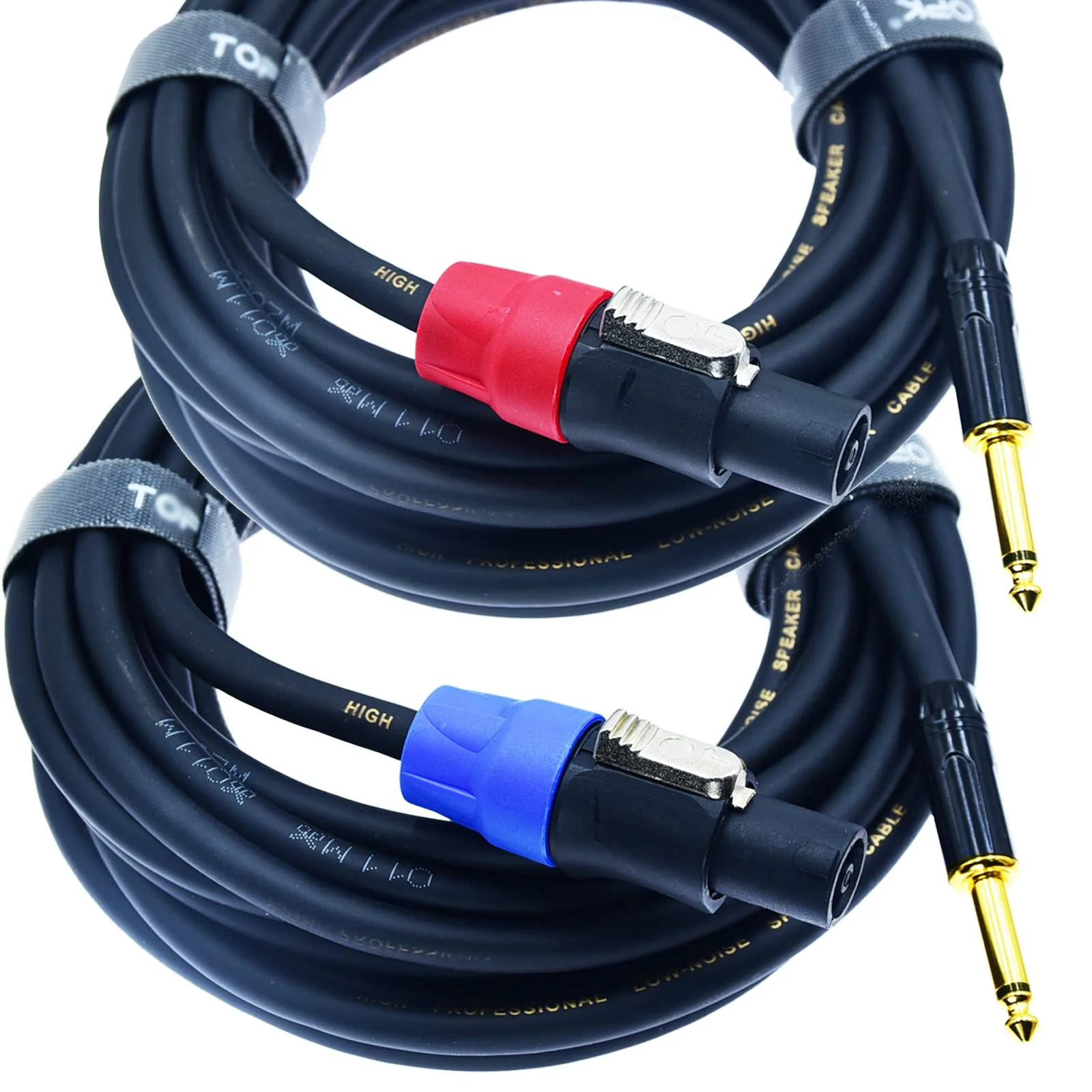 Speak on 2Pcs Professional Speakon to 1/4 Inch ts Speaker Cable for pa Jack Pair 14 awg Gauge Male Audio Port Plug Amplifier Connection dj amp Heavy Duty bocina Cord Wire ft with Twist Lock(3 feet) 3 feet