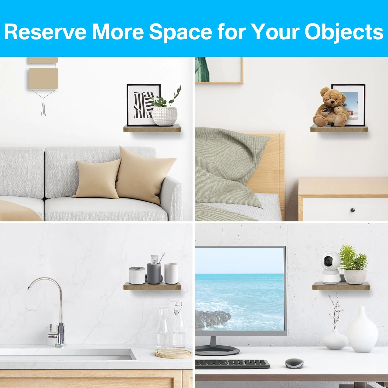 Speaker Wall Mount for Echo Dot, Echo Show 5, Echo Pop Wall Mount - Adjustable Speaker Shelf for Echo Pop, Echo Show 5 Mount, 3rd/4th/5th Gen Echo Dot Mount, Echo 4th Gen Floating Wall Shelves, 1 Pair - Image 7