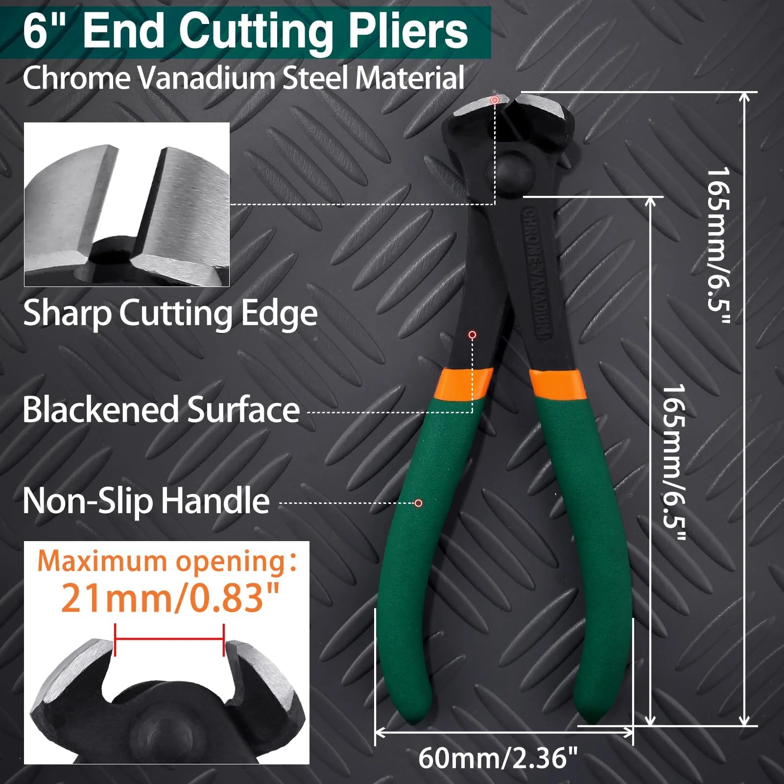 SPEEDWOX Nail Puller 6 Inch End Cutting Pliers, Nail Remover Nail Pliers End Cut Nippers End Snips For Pulling Nails Or Cutting Wires Wire Cutter End Cutter Pliers Staple Remover Tool 6" - Image 2