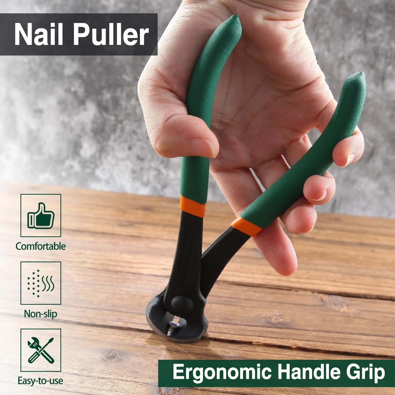 SPEEDWOX Nail Puller 6 Inch End Cutting Pliers, Nail Remover Nail Pliers End Cut Nippers End Snips For Pulling Nails Or Cutting Wires Wire Cutter End Cutter Pliers Staple Remover Tool 6" - Image 3