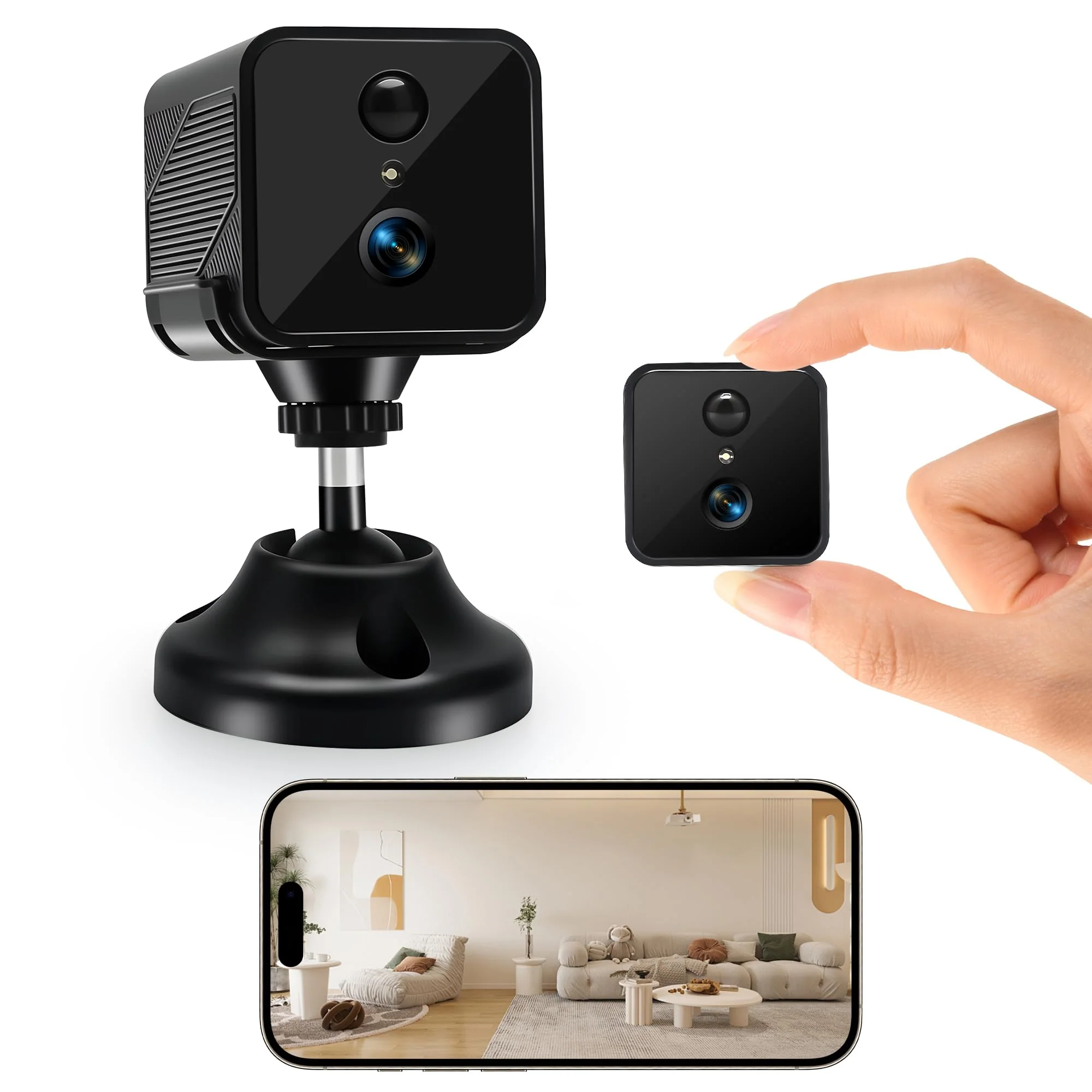 Spy Camera - 2K Hidden Camera with Long Battery Life & AI Motion Detection, Wireless Small Cameras Hidden with Mic and Speaker for Home, No SD Card Support