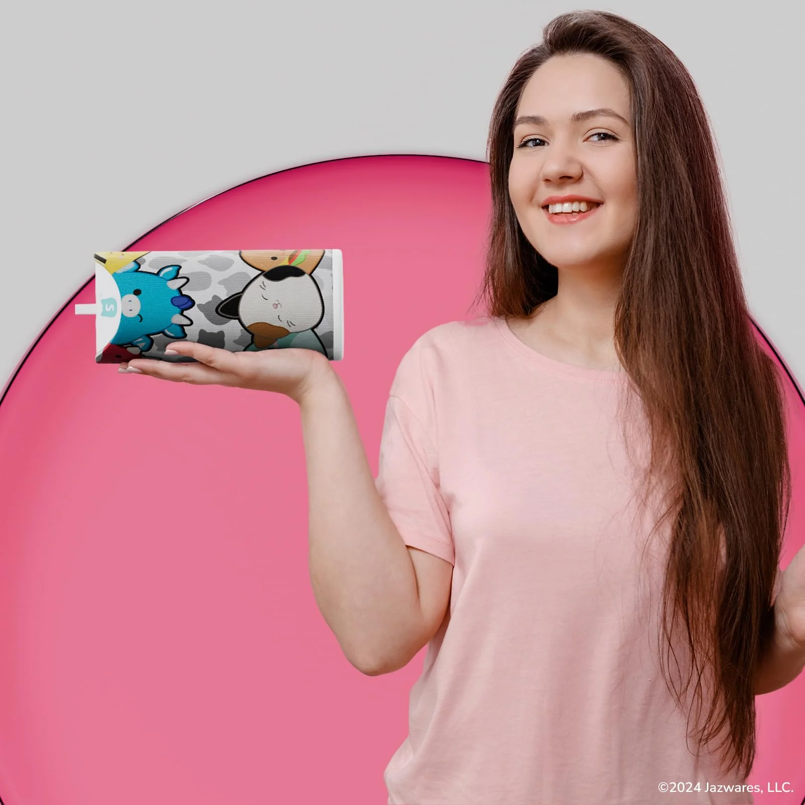 Squishmallows Wireless Bluetooth Speaker - Splashproof Rechargeable Wireless Speaker With 3 Hours Playtime/SD Slot/FM Radio- Squishmallows Gifts for Girls, Boys, Women, Men and All Squish Squad Fans Black/White Multi - Image 4