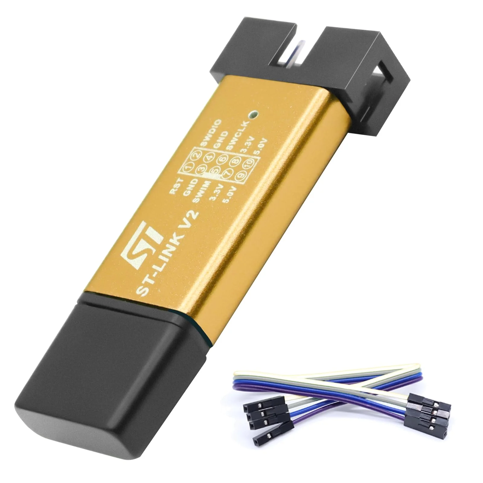 ST-Link V2 Programming Binghe ST Link V2 Emulator ST-Link Downloader Mini Debugger Programming with Dupont Wires ST-Link Emulator Downloader for 8/32 Bit Microcontroller