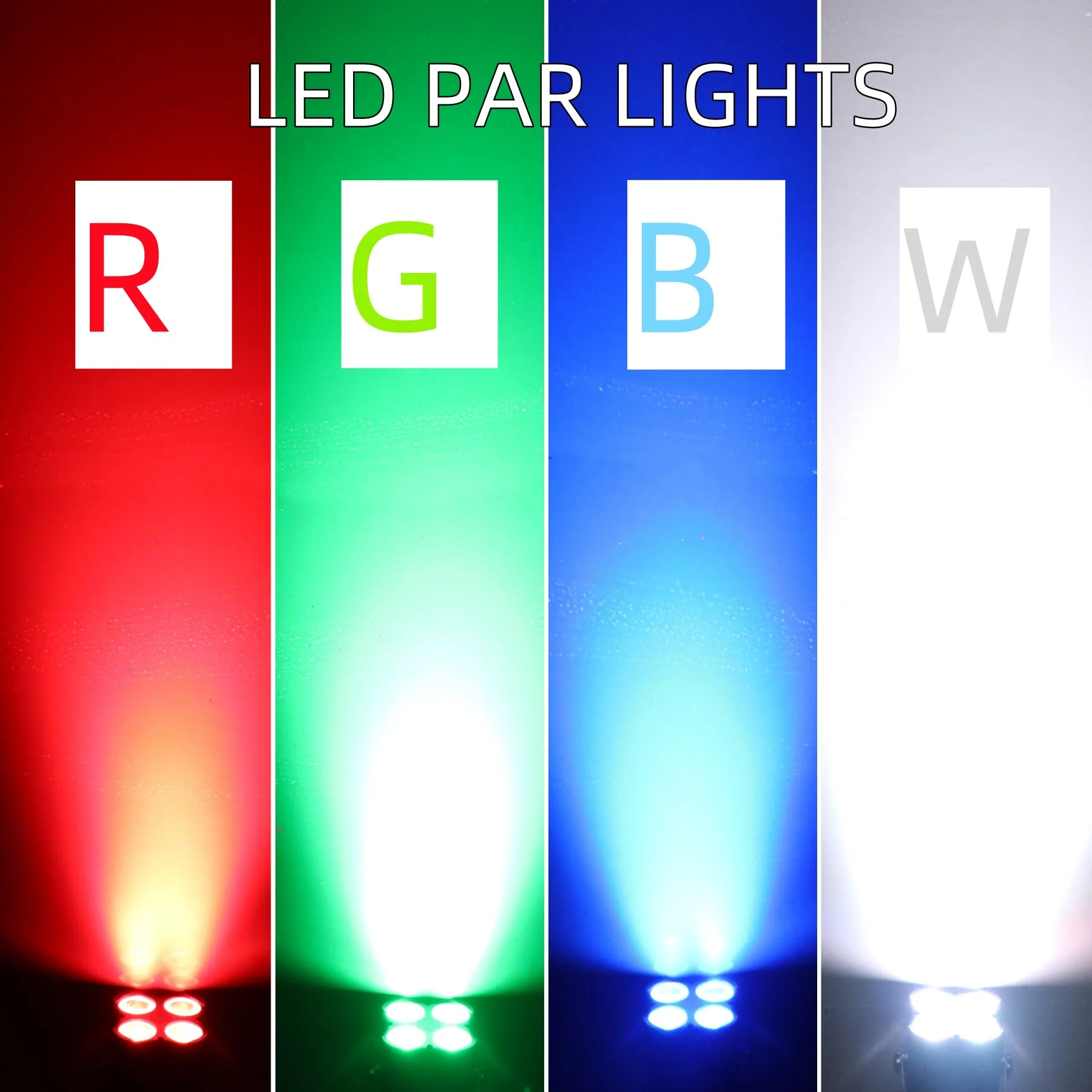 Stage Par Lights, AQOOL RGBW LED Par Can Light,Super Bright DJ Wash Light with Remote & DMX Control,Sound Activated Uplights for Event Wedding Birthday Church Christmas Party Dance Show - Image 4