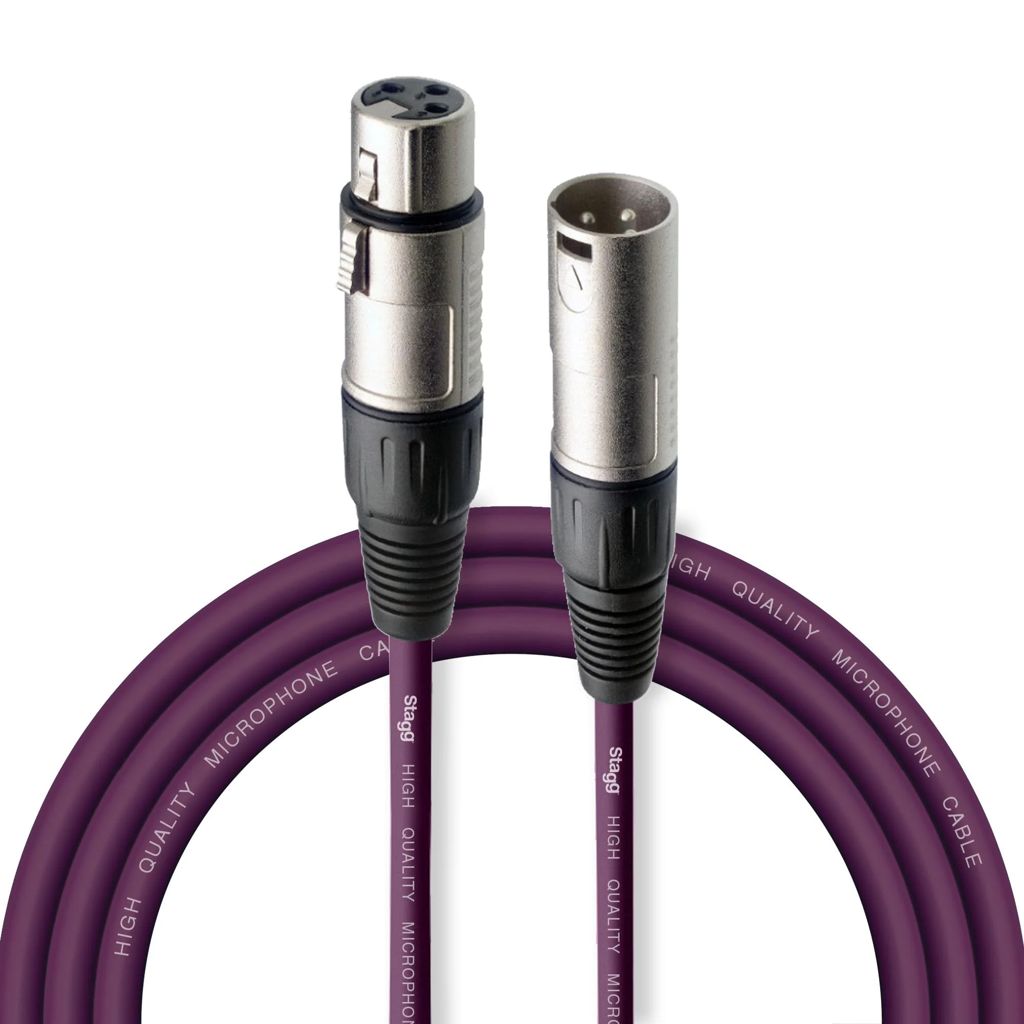 Stagg 3m/10ft XLR Microphone Cable-Purple, 3m (SMC3 CPP) Purple