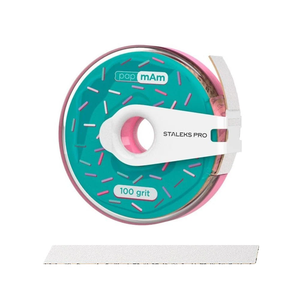 STALEKS PRO Bobbinail Dona with Disposable Refill Pack for Papmam Expert ATC Donut File Dispenser 6 mts (Donuts Grano 100)