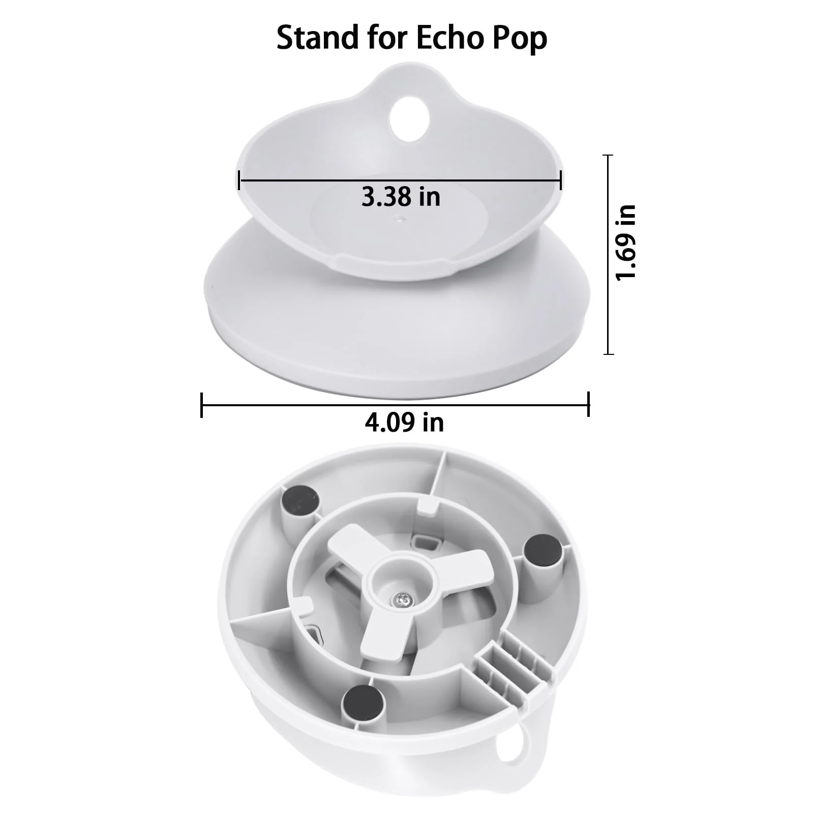 Stand for Echo Pop - Desktop Holder Mount for Echo Pop,Built-in Cable Management,Glacier White - Image 5