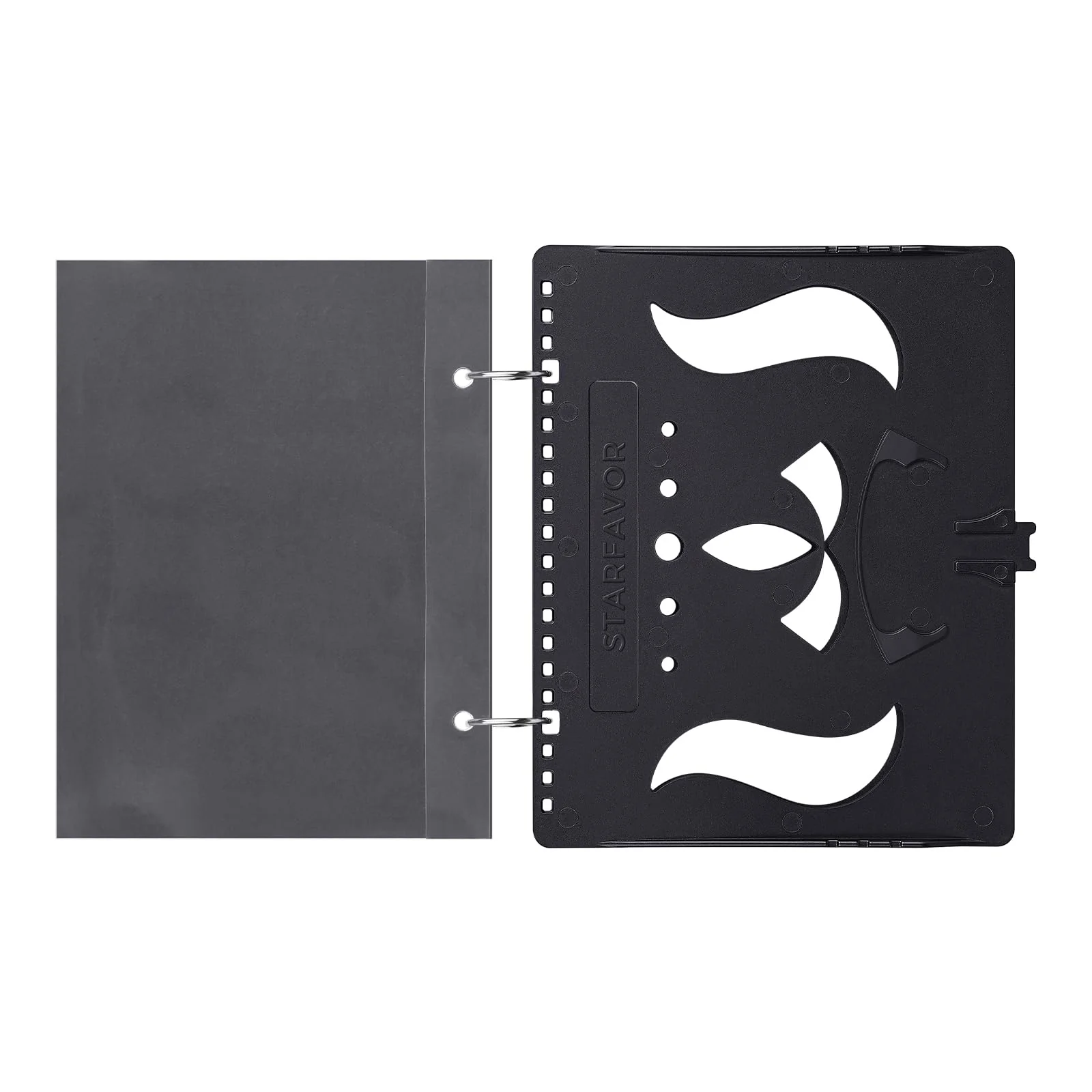 Starfavor Flip Folder for Marching Band Music Flip Folio Folder with 10 Windows and 2 Holes 7.2 x 6.4 Inches Black for Gigs Perfomance Music Exercises Lessons
