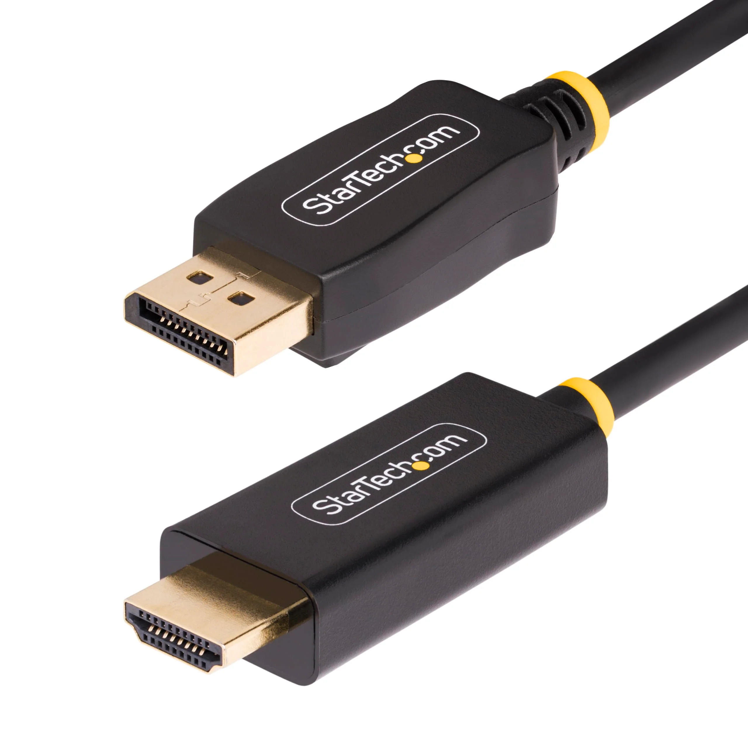 StarTech.com 6.6ft (2m) DisplayPort to HDMI Adapter Cable, 4K 60Hz with HDR, DP to HDMI 2.0b Cable, Active Video Converter