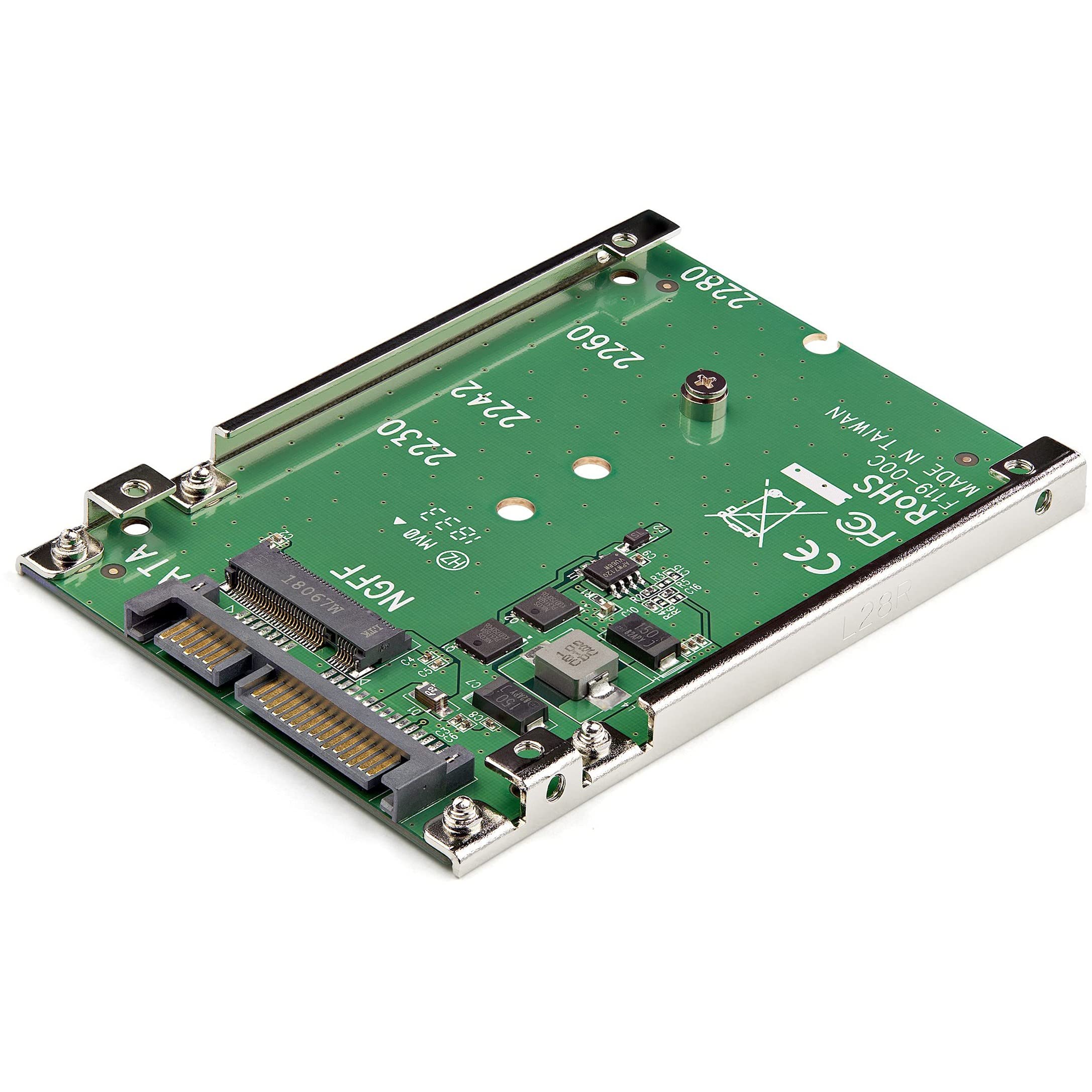 StarTech.com M.2 SATA SSD to 2.5" SATA Adapter, Not Compatible with NVMe, Open-Frame Bracket, 7mm High, M2 Hard Drive Adapter, TAA 1 Count (Pack of 1)