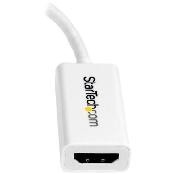 StarTech.com Mini DisplayPort to HDMI Adapter - Active mDP to HDMI Video Converter - 4K 30Hz - Mini DP or 1/2 Mac/PC to HDMI Monitor/TV/Display - mDP 1.2 to HDMI Adapter Dongle - White (MDP2HD4KSW) - Image 2