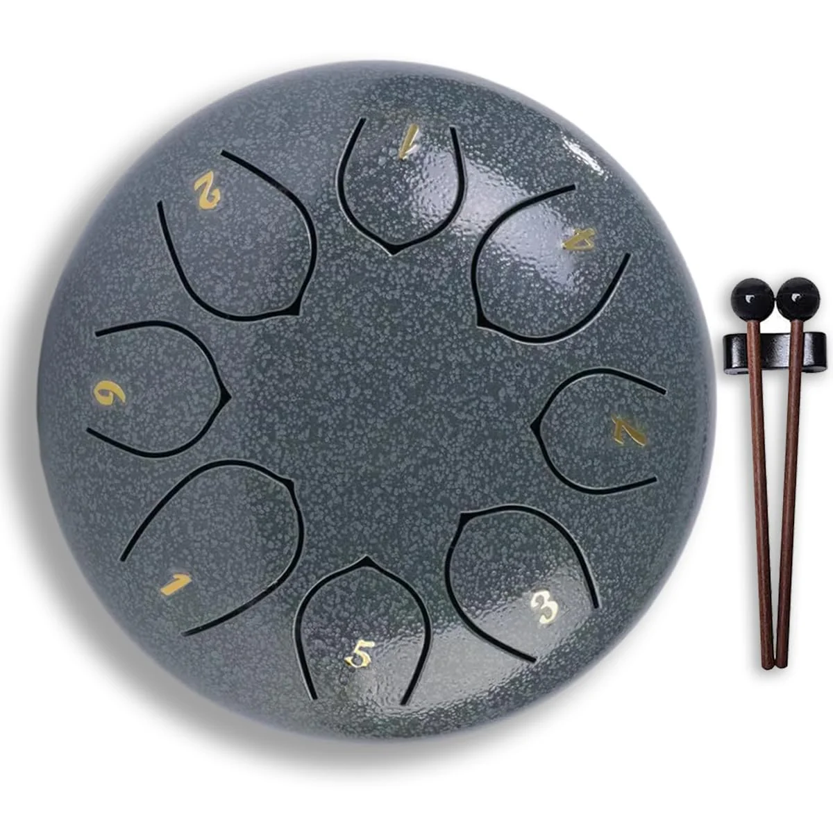Steel Tongue Drum – 6Inch 8 Note Rain Drum for Outside Garden, Meditation & Music Education Soothing, Hand-Tuned Steel Drum Instrument & Gift for Family, Friends & Kids (Jade Porcelain) Jade Porcelain