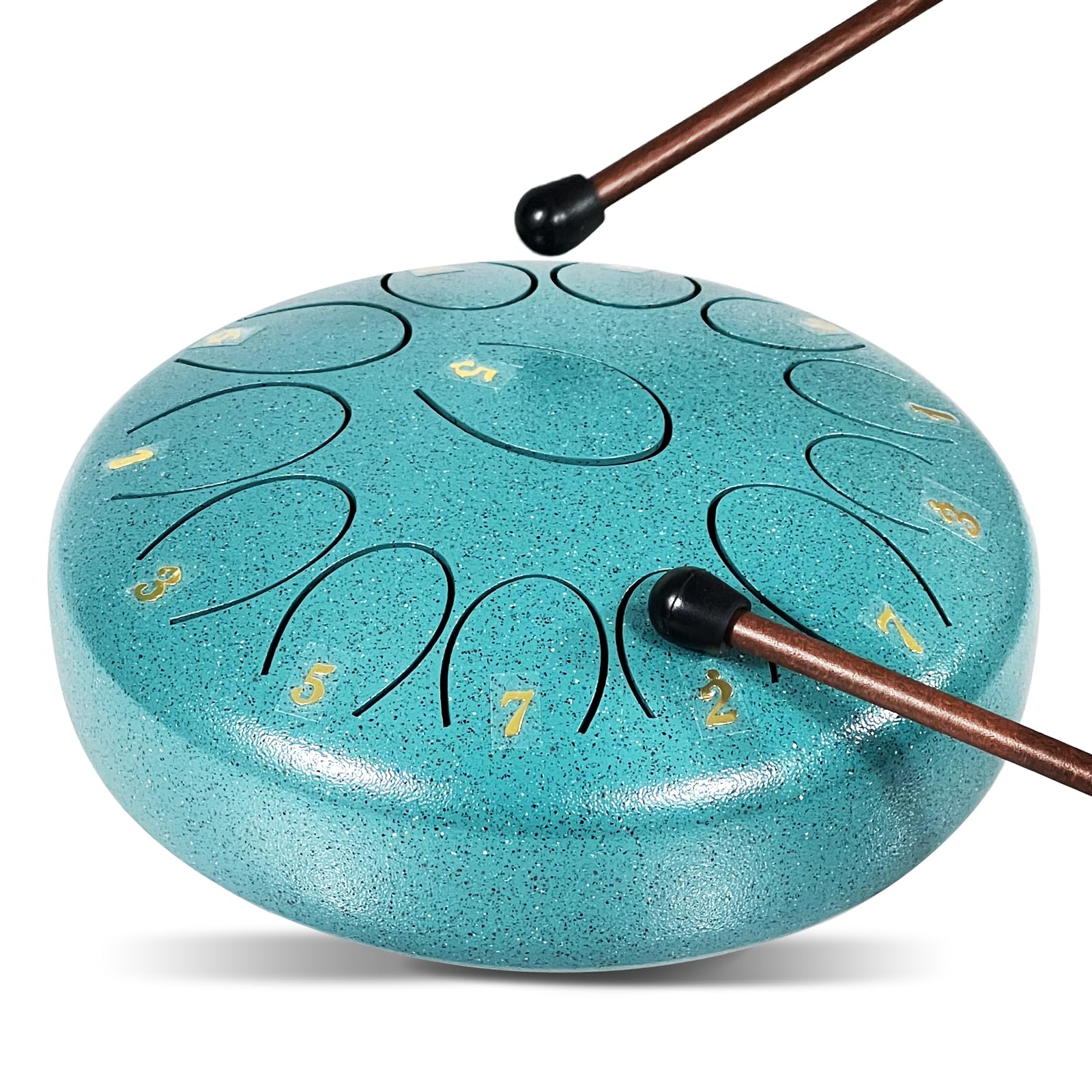 Steel Tongue Drum Musical Percussion Instrument, Rain Drum for Outside - Musician Gift for Family and Friends (malachite, 13 Notes 6.8 Inches) malachite - Image 7