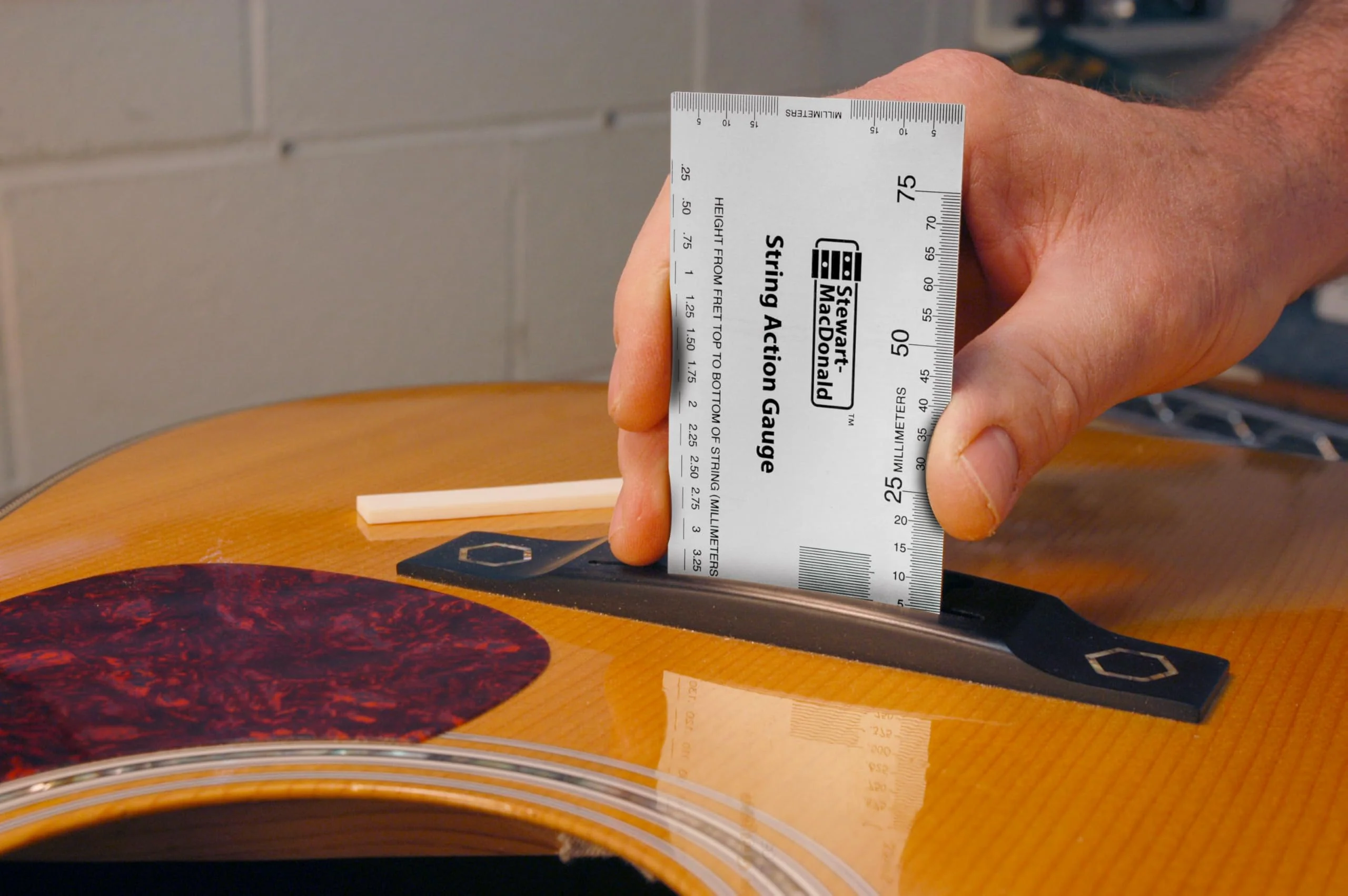 StewMac String Action Gauge And Ruler, Inches, Stainless Steel - Designed by StewMac, The Original measuring tool for acoustic and electric guitar, and bass setup - Image 4