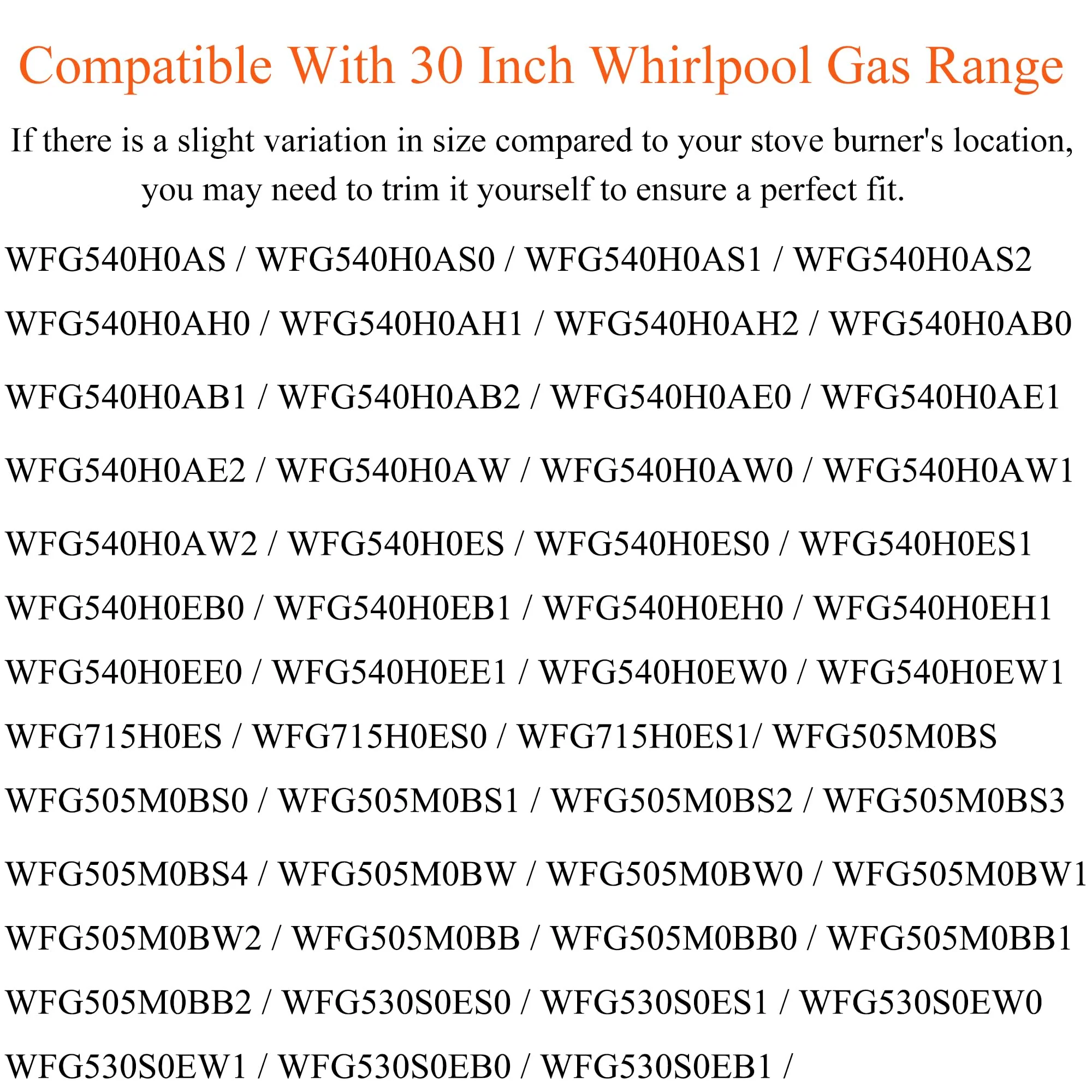 Stove Top Protector for Whirlpool Gas Stove Protectors 5 Burners, Fit Model WFG540H0ES/0/1 WFG540H0EB0/1 WFG540H0EH0/1 WFG540H0EE0/1 WFG540H0EW0/1, 0.5MM Reusable Splatter Guard Stove Top Liner - Image 4