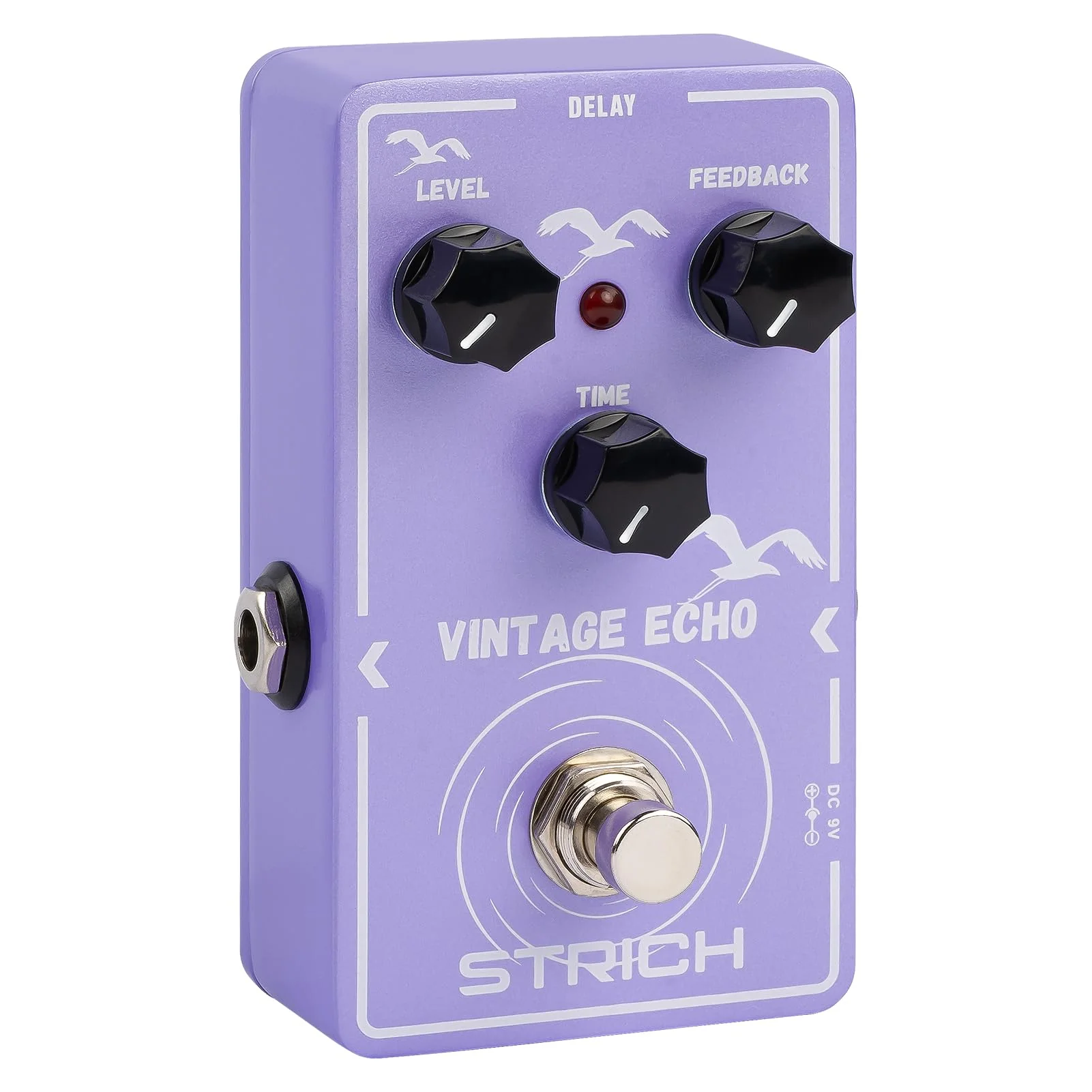 STRICH Delay Guitar Pedal, Analog Delay Guitar Effect Pedal Vintage, True Bypass for Electric Guitar, VINTAGE ECHO, Light Purple Light Purple Delay