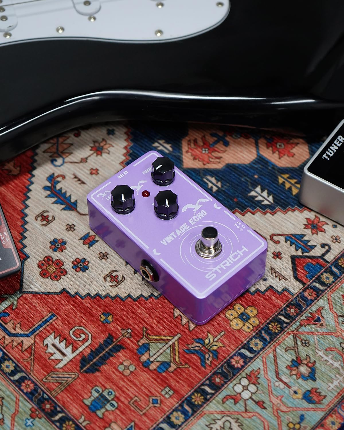 STRICH Delay Guitar Pedal, Analog Delay Guitar Effect Pedal Vintage, True Bypass for Electric Guitar, VINTAGE ECHO, Light Purple Light Purple Delay - Image 7