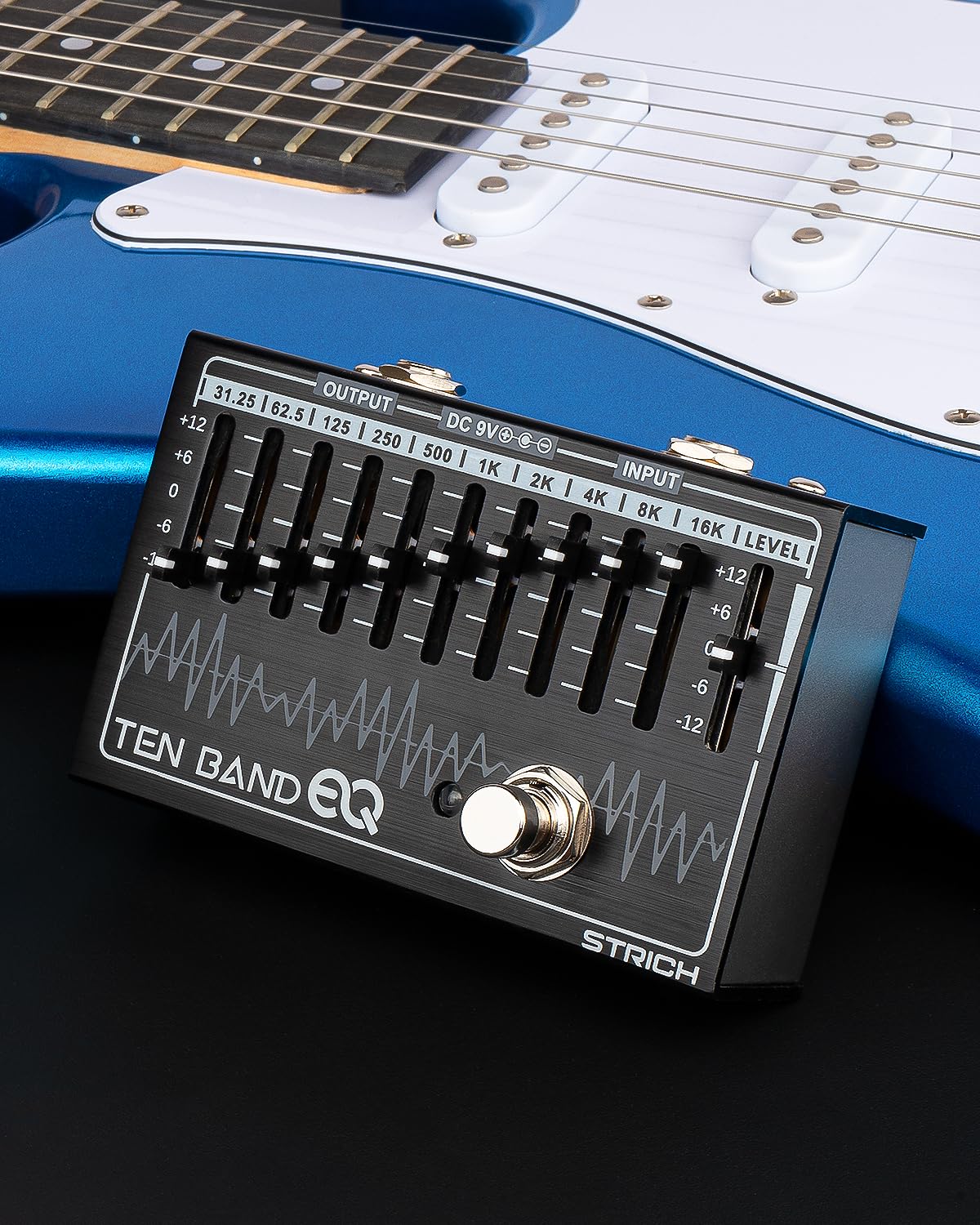 STRICH EQ Pedal for Electric Guitar,10-Band Equalizer Effects Pedal, Equalizer for Guitar and Bass, 10 Frequency Bands (31.25Hz–16kHz) with ±12dB Gain/Attenuation for Each Band, TEN BAND EQ - Image 7