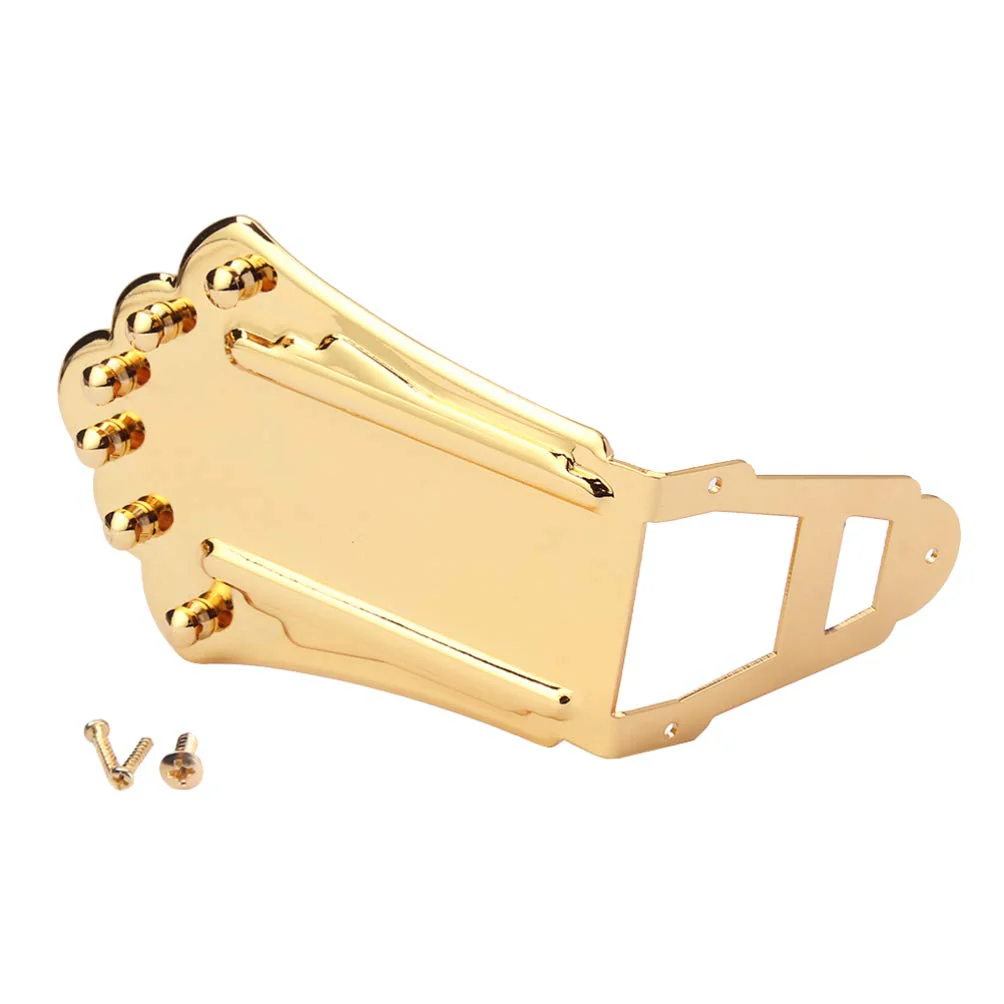 String Replacement Bridge Tailpiece Frame Tailpiece Jazz Tailpiece Jazz Archtop Guitar Bridge Tailpiece Short Bass Bridge Guitar Tailpiece Metal Trapezoidal Golden