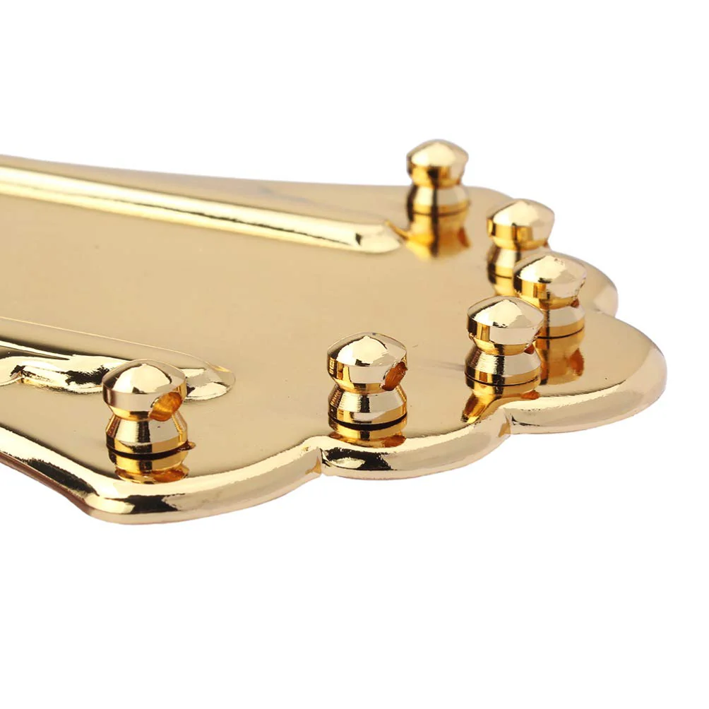 String Replacement Bridge Tailpiece Frame Tailpiece Jazz Tailpiece Jazz Archtop Guitar Bridge Tailpiece Short Bass Bridge Guitar Tailpiece Metal Trapezoidal Golden - Image 4