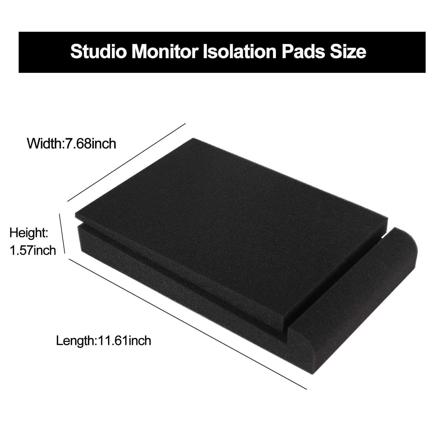 Studio Monitor Isolation Pads,High-Density Speaker Pads Suitable for 5 Inch Speakers for most Speaker Stands (Pack of 2,Black) - Image 2