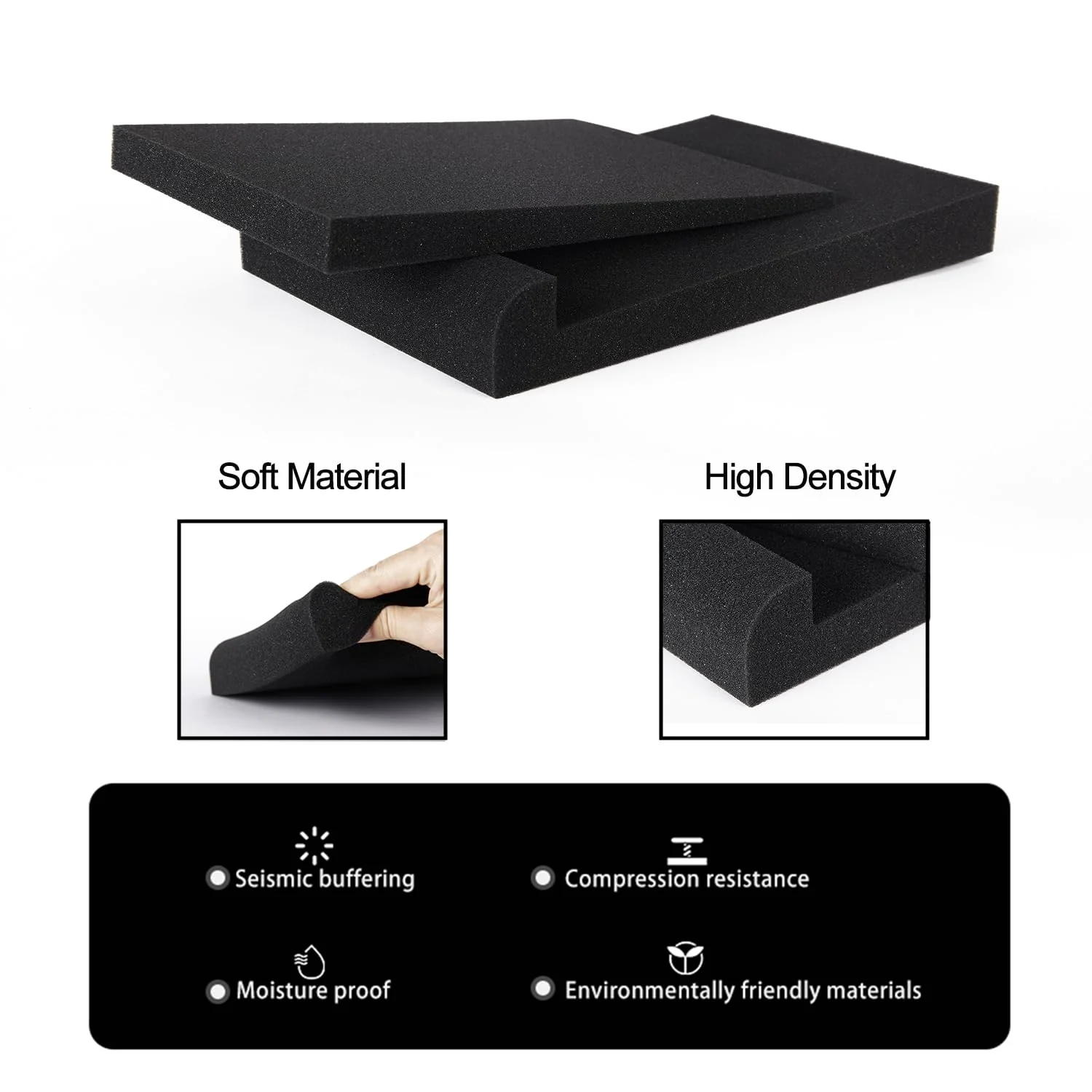 Studio Monitor Isolation Pads,High-Density Speaker Pads Suitable for 5 Inch Speakers for most Speaker Stands (Pack of 2,Black) - Image 3