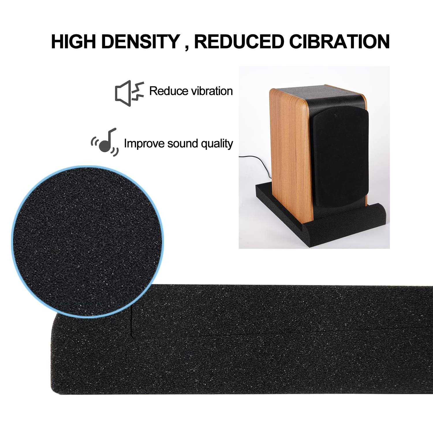 Studio Monitor Isolation Pads,High-Density Speaker Pads Suitable for 5 Inch Speakers for most Speaker Stands (Pack of 2,Black) - Image 4