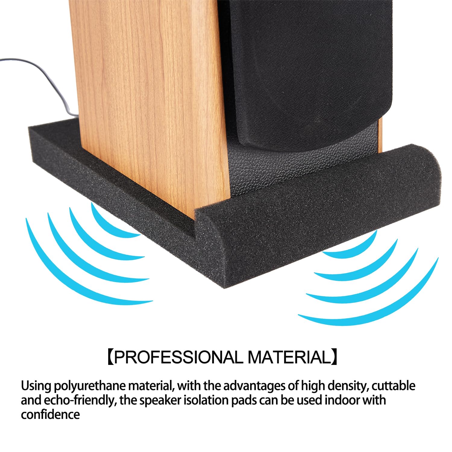 Studio Monitor Isolation Pads,High-Density Speaker Pads Suitable for 5 Inch Speakers for most Speaker Stands (Pack of 2,Black) - Image 5
