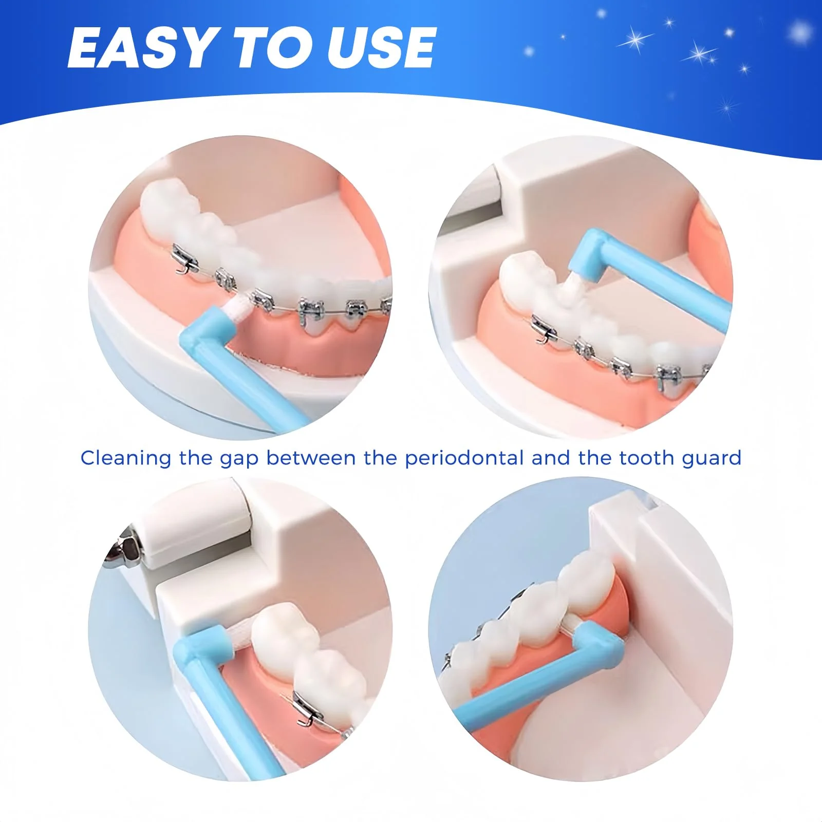 Sularpek Pack of 4 Tuft Toothbrush, Tuft Brush with Independent Protective Caps, Soft Tufted Toothbrush, Interdental Brush for Orthodontic Braces and Bridges, Detail Cleaning Pack of 4 Tuft Toothbrushes - Image 4