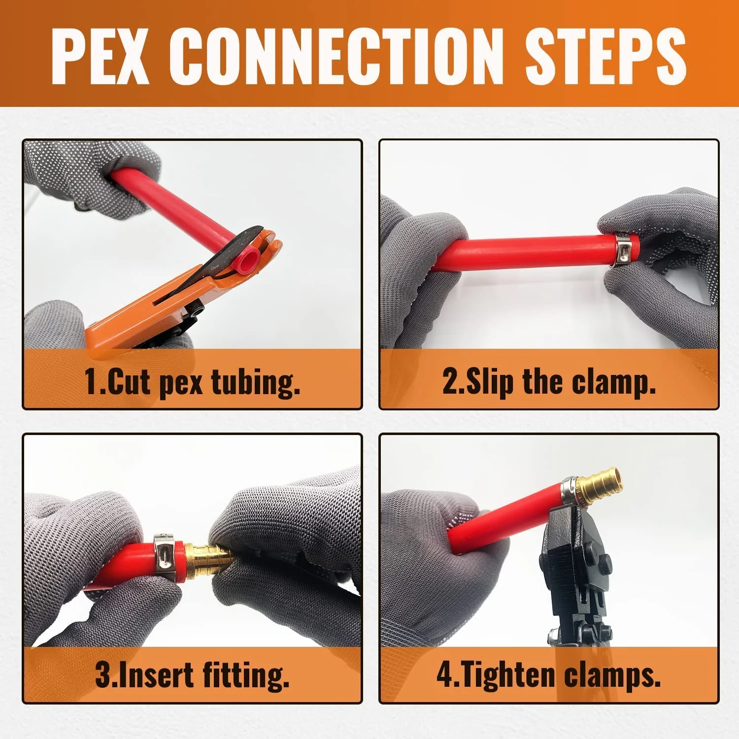 SUNGATOR 6-Pack PEX 1/2"x 1/2" NPT Elbow Male Threaded Adapter Crimp Fitting, No Lead Brass with Sealing Tape 1/2" Pex x 1/2" NPT Male Elbow, 6 - Image 5