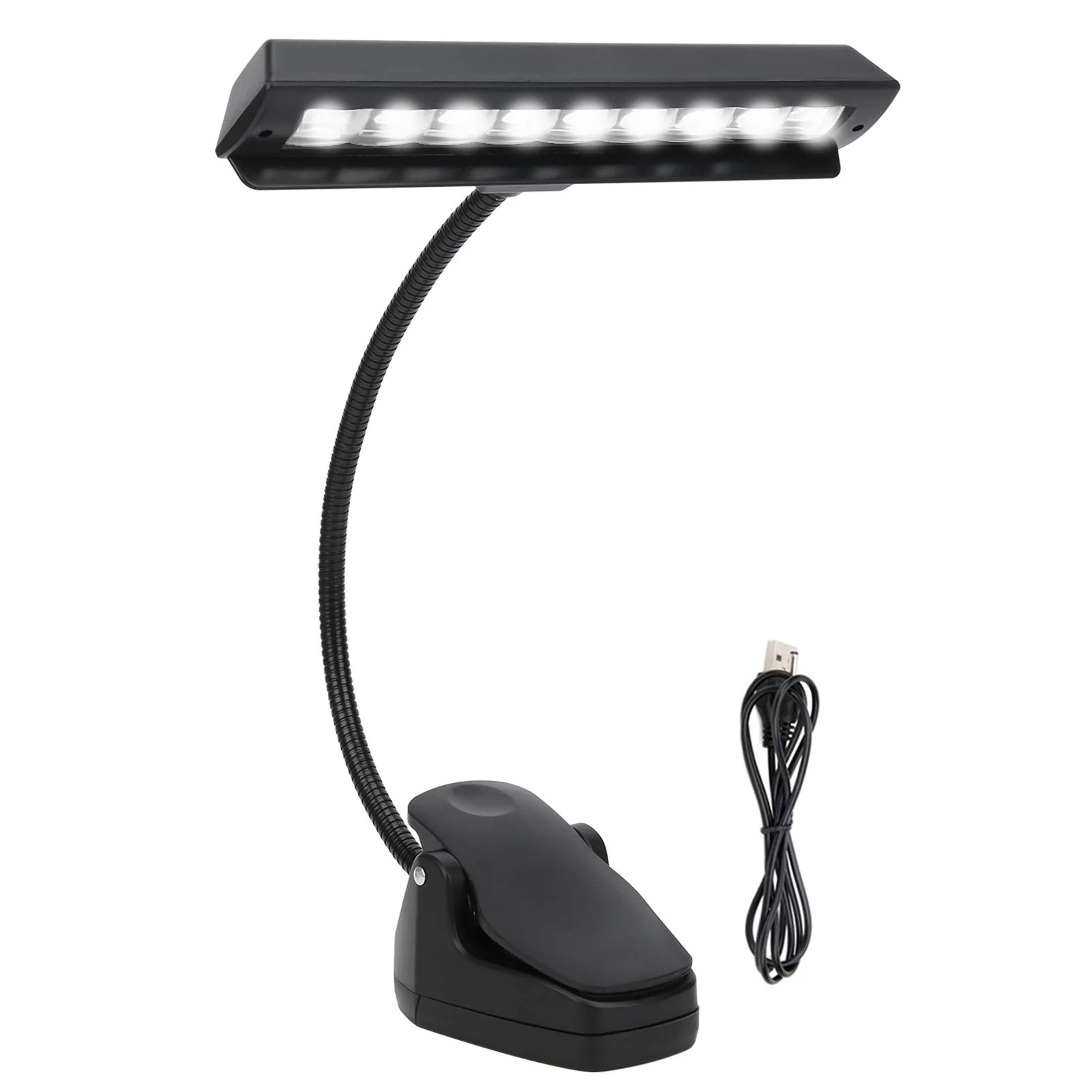 Super Bright Music Stand Light, Eye Caring Clip on Piano Light, USB Rechargeable, Long Lasting up to 1000 Hrs, for The Piano, Sheet Music, Guitar