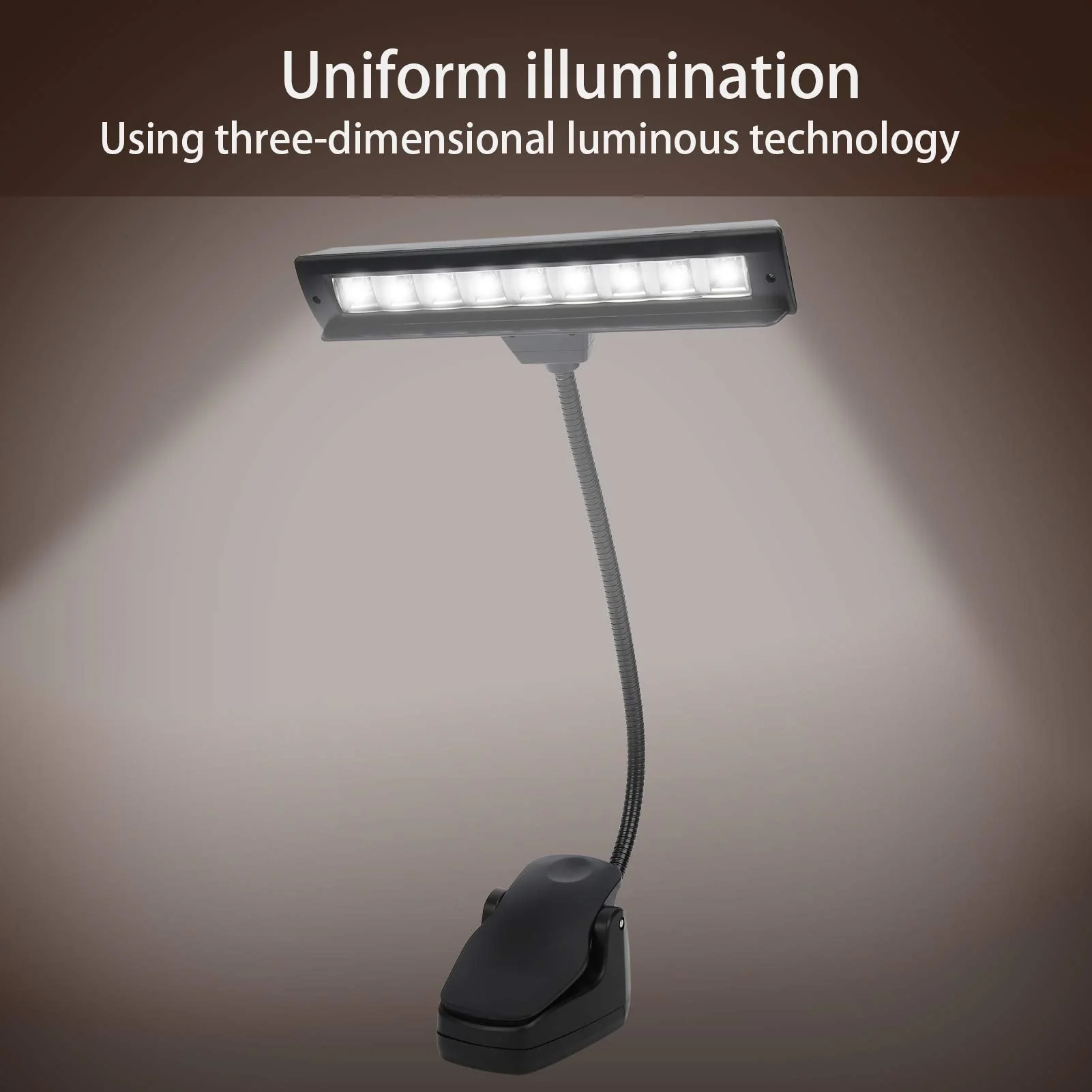 Super Bright Music Stand Light, Eye Caring Clip on Piano Light, USB Rechargeable, Long Lasting up to 1000 Hrs, for The Piano, Sheet Music, Guitar - Image 4