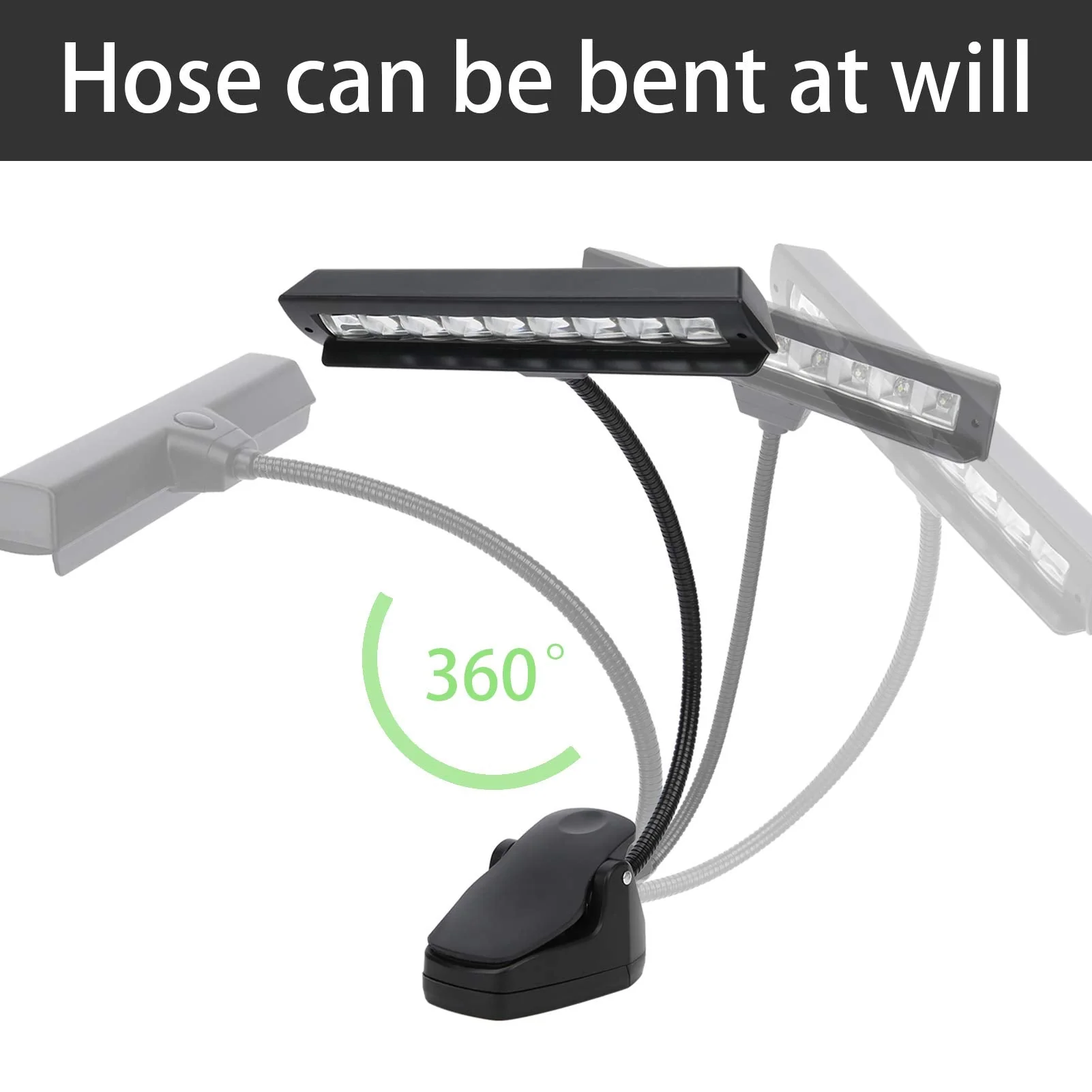 Super Bright Music Stand Light, Eye Caring Clip on Piano Light, USB Rechargeable, Long Lasting up to 1000 Hrs, for The Piano, Sheet Music, Guitar - Image 6