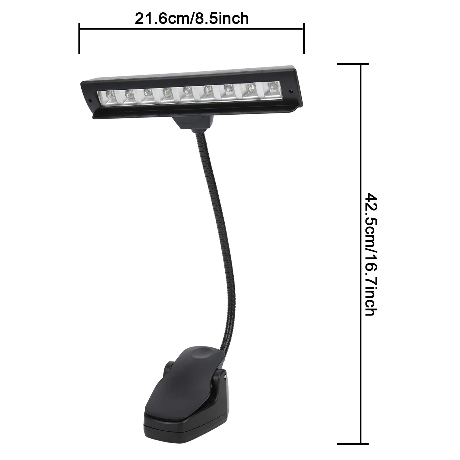 Super Bright Music Stand Light, Eye Caring Clip on Piano Light, USB Rechargeable, Long Lasting up to 1000 Hrs, for The Piano, Sheet Music, Guitar - Image 7