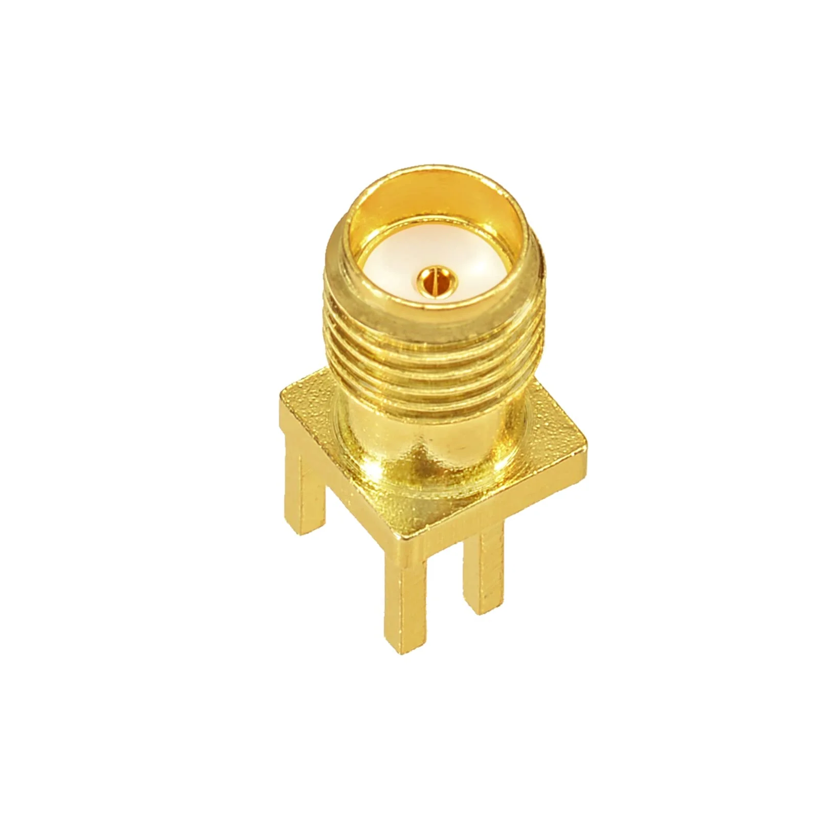 Superbat SMA Female Adapter Edge PCB Mounting | Vertical Through Adapter | 0.051 Inch End Launch Solder Connection | 50 Ohm Gold | Pack of 10 .051" Straight Connector - Image 4