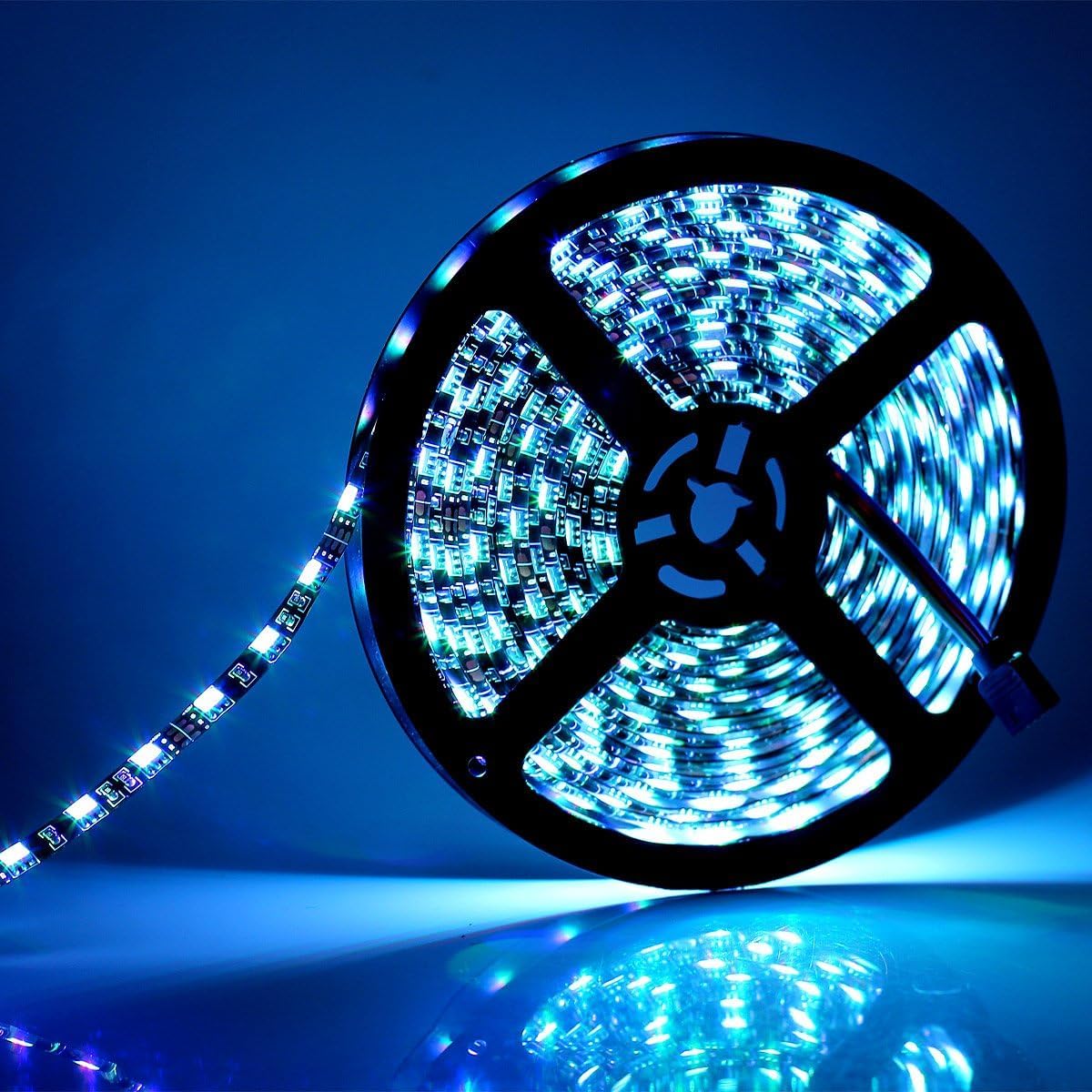 SUPERNIGHT LED Strip Lights, 16.4FT 5M SMD 5050 Waterproof 300LEDs RGB Color Changing Flexible LED Light Strip for Bedroom, TV Back Lighting, Christmas, Valentine's Day (Black PCB) 2 Pcs - Image 3