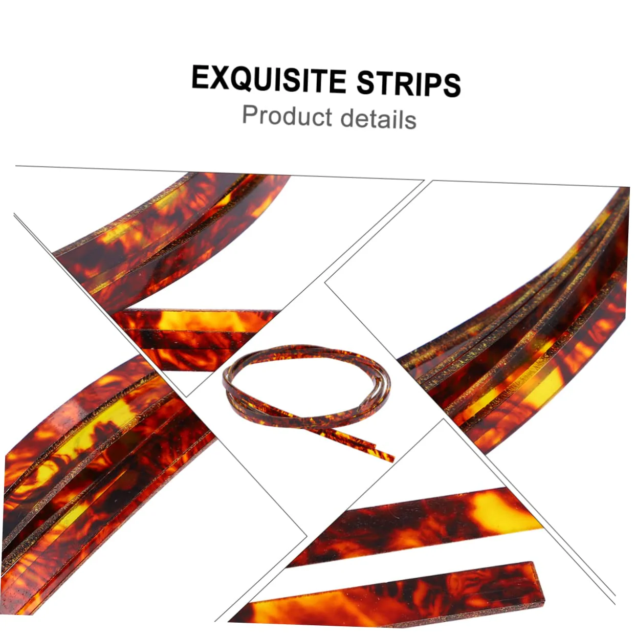 SUPVOX 2pcs guitar trim decked accessories Guitar parts Guitar Purfling Strip Binding Purfling Strip electric guitar strip inlay Guitar accessories Binding Strip mosaic plastic rosette 165x0.6cm Brown - Image 3