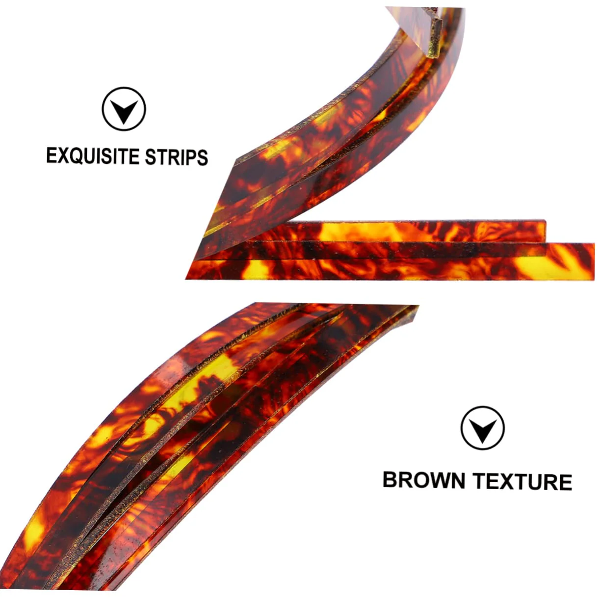 SUPVOX 2pcs guitar trim decked accessories Guitar parts Guitar Purfling Strip Binding Purfling Strip electric guitar strip inlay Guitar accessories Binding Strip mosaic plastic rosette 165x0.6cm Brown - Image 5