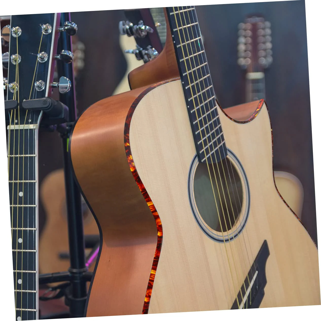 SUPVOX 2pcs guitar trim decked accessories Guitar parts Guitar Purfling Strip Binding Purfling Strip electric guitar strip inlay Guitar accessories Binding Strip mosaic plastic rosette 165x0.6cm Brown - Image 9