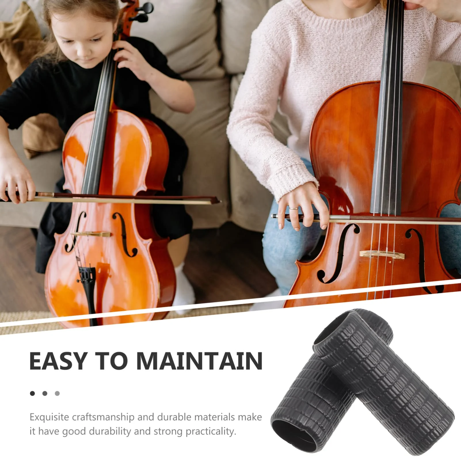 SUPVOX 4pcs Cello Bow Grip Rubber Violin Posture Correction Grasp Bow Pose Orthotics Tools General Violin Accessories 3x1cm - Image 5