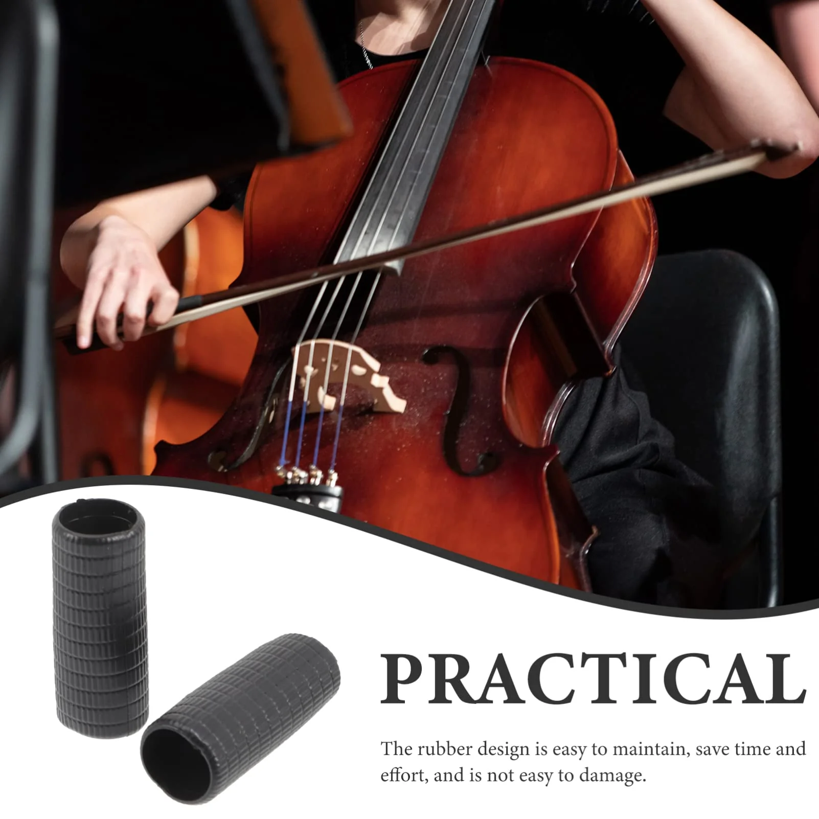 SUPVOX 4pcs Cello Bow Grip Rubber Violin Posture Correction Grasp Bow Pose Orthotics Tools General Violin Accessories 3x1cm - Image 6