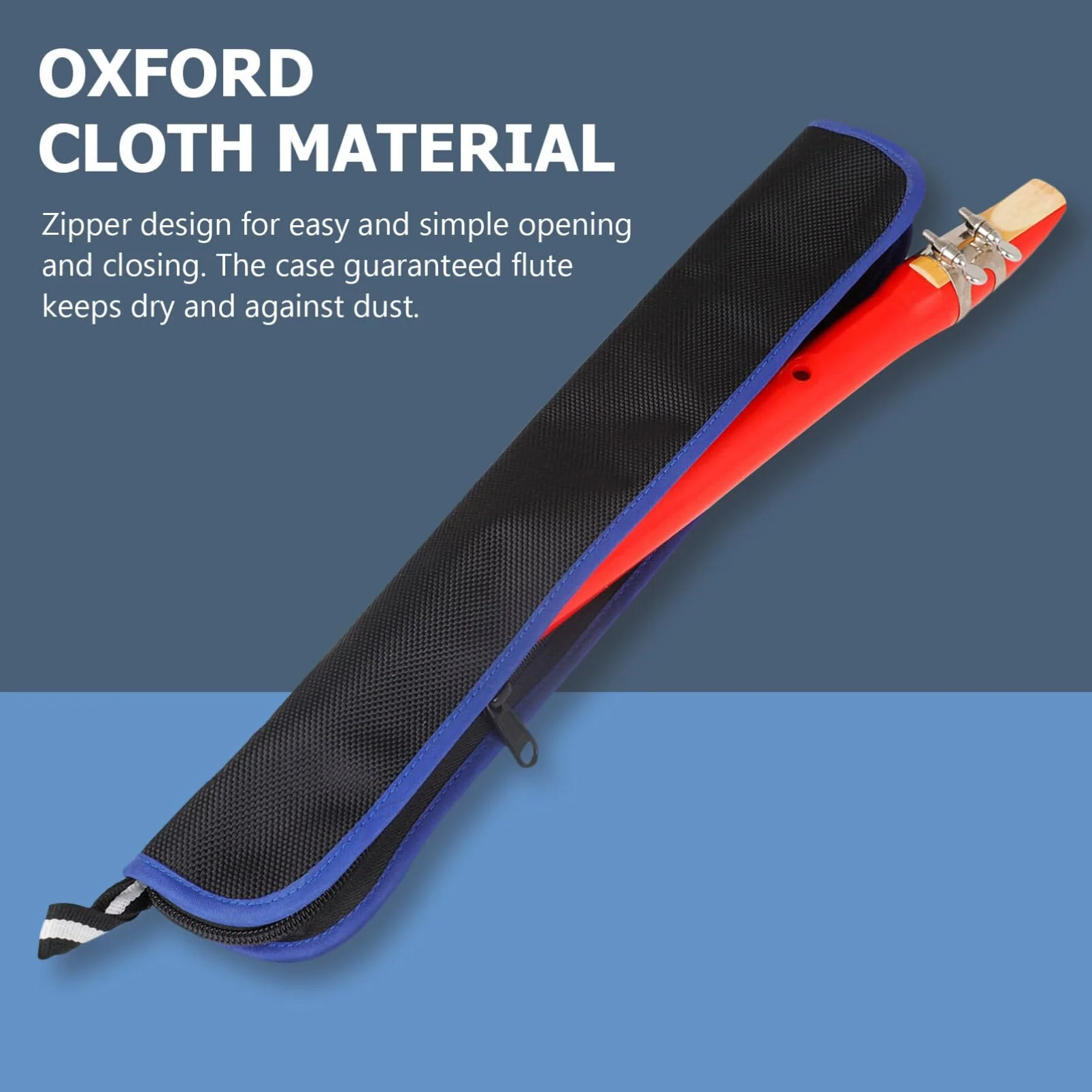 SUPVOX Sax Bag Blue Tote Bag Flute Carry Bag Flute Storage Bag Soprano Recorder Case Recorder Instrument Carrying Bag Flute Protective Case Soprano Recorder Case Bag Oxford Cloth Black - Image 6