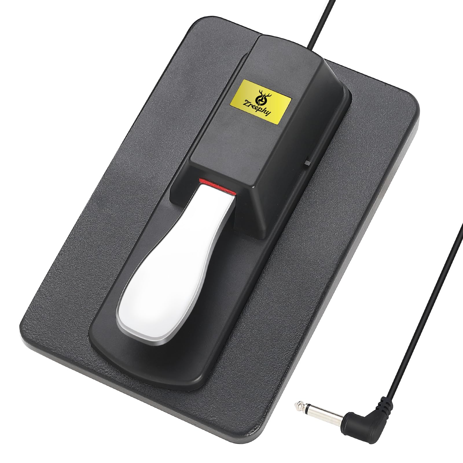Sustain Pedal Universal Foot Controller Switch, 6.35mm 1/4" Jack Damper Pedal For Keyboards Digital Pianos MIDI Synthesizers Electronic Organ Tone Modules Drum Machines (Black) Black