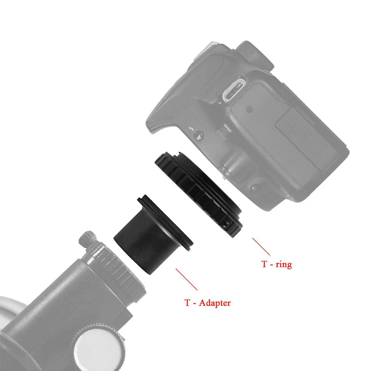 SVBONY T2 T Ring Adapter and T Adapter, 1.25 inches Metal Telescope Camera Adapter for Canon EOS Standard EF Lenses and Telescope Camera Astrophotography Accessories - Image 5