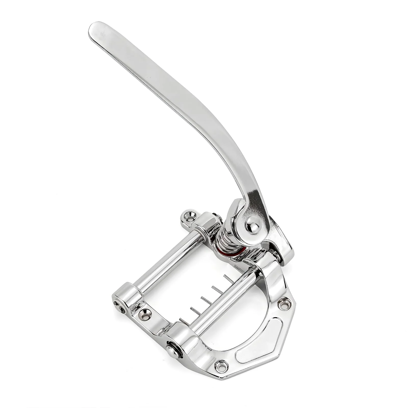 Swhmc Tremolo Bridge for Electric Guitar, Chrome Plated Vibrato Tailpiece with Roller Bar, Replacement for Telecaster SG LP Flat Top Body, Hardtail Bridge Upgrade