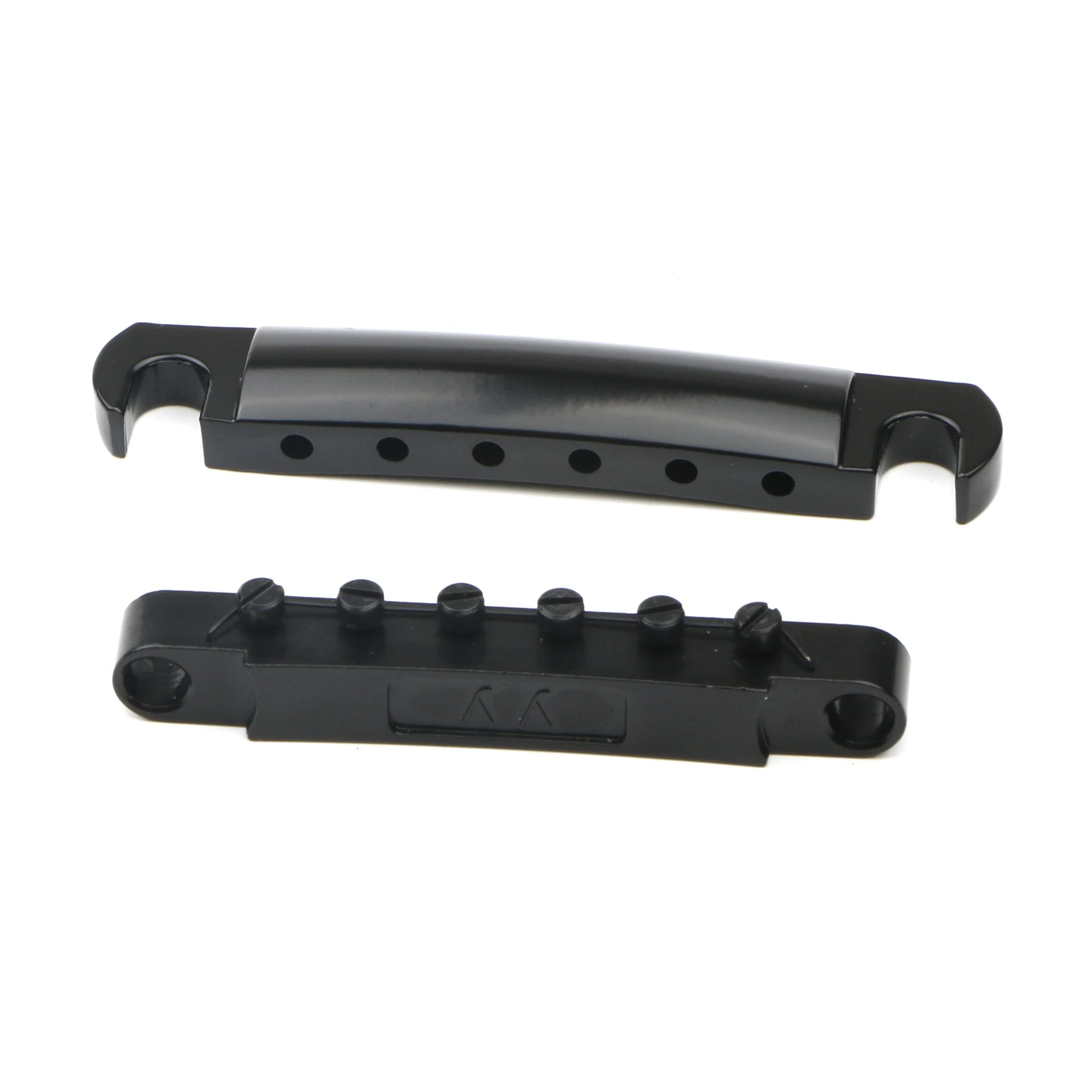 Swhmc Tune-O-Matic Bridge Studs & Tailpiece Set for Gibson/Epiphone Les Paul, Black Alloy Electric Guitar Bridge Parts with Studs, Fully Adjustable Saddles - Image 3
