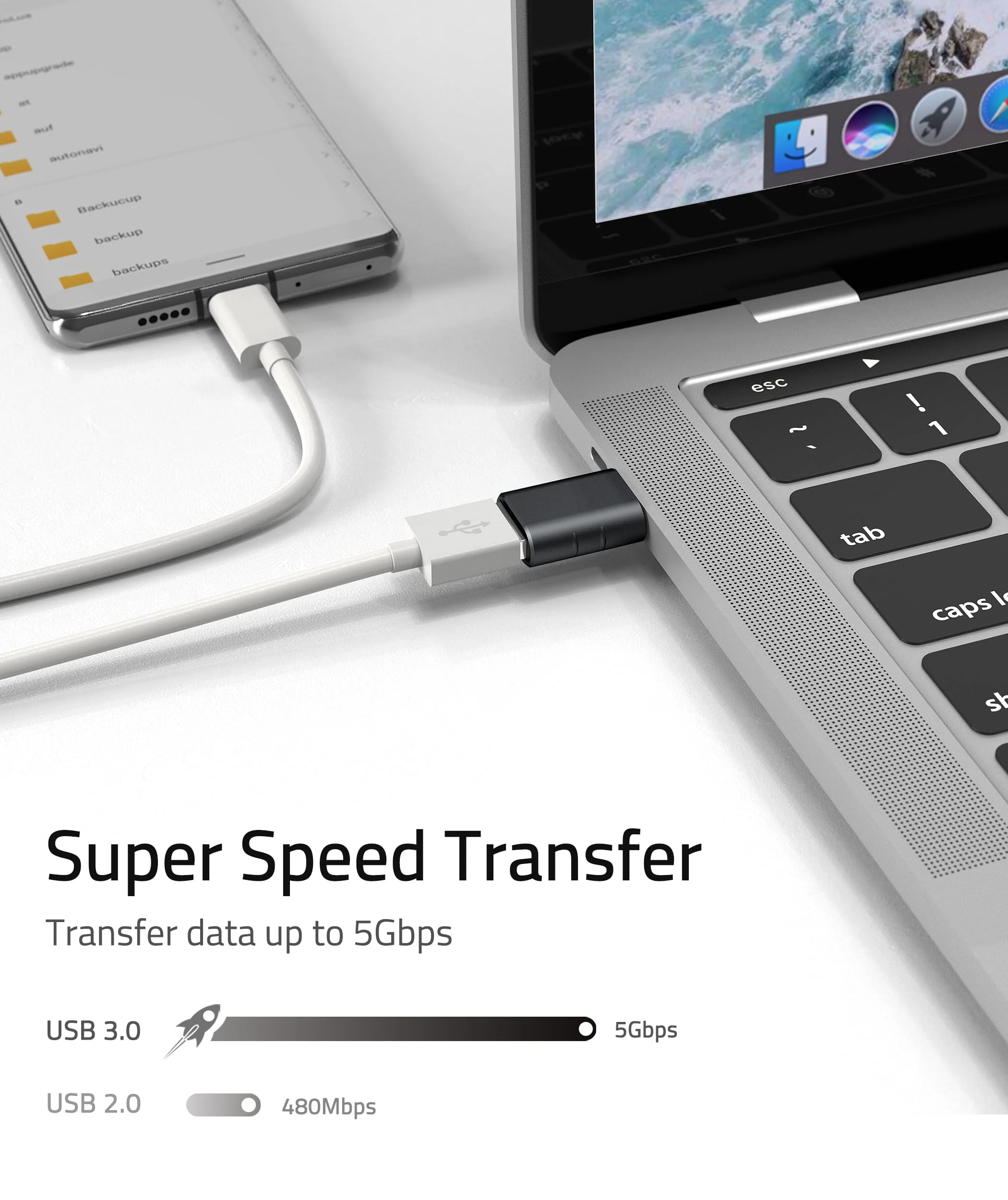 Syntech USB C to USB Adapter Pack of 2 USB C Male to USB3 Female Adapter Compatible with iPhone 15 Pro Max MacBook Pro Air 2023 iMac iPad Mini Pro, Other Type C or Thunderbolt 4/3 Devices, Space Black - Image 5