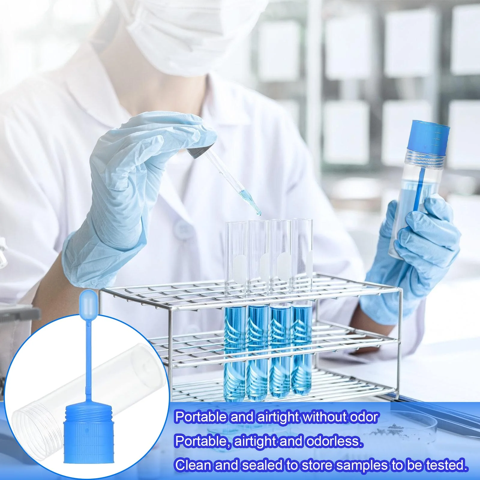 SZSMW 50 Chair Sample Tubes – Sample Tube – Dog Faecal Sample Tube – Suitable for Collecting Various Solids, Liquids or Powders, for Testing Pet Samples, with Stickers - Image 3