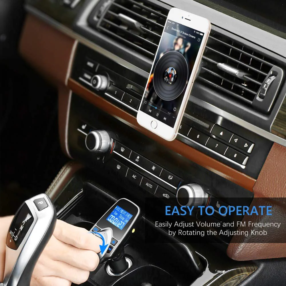 T11 Wireless Bluetooth FM Transmitter Handsfree Car Kit MP3 Player Wireless Bluetooth Adapter with Dual USB Port Car Kit - Image 9